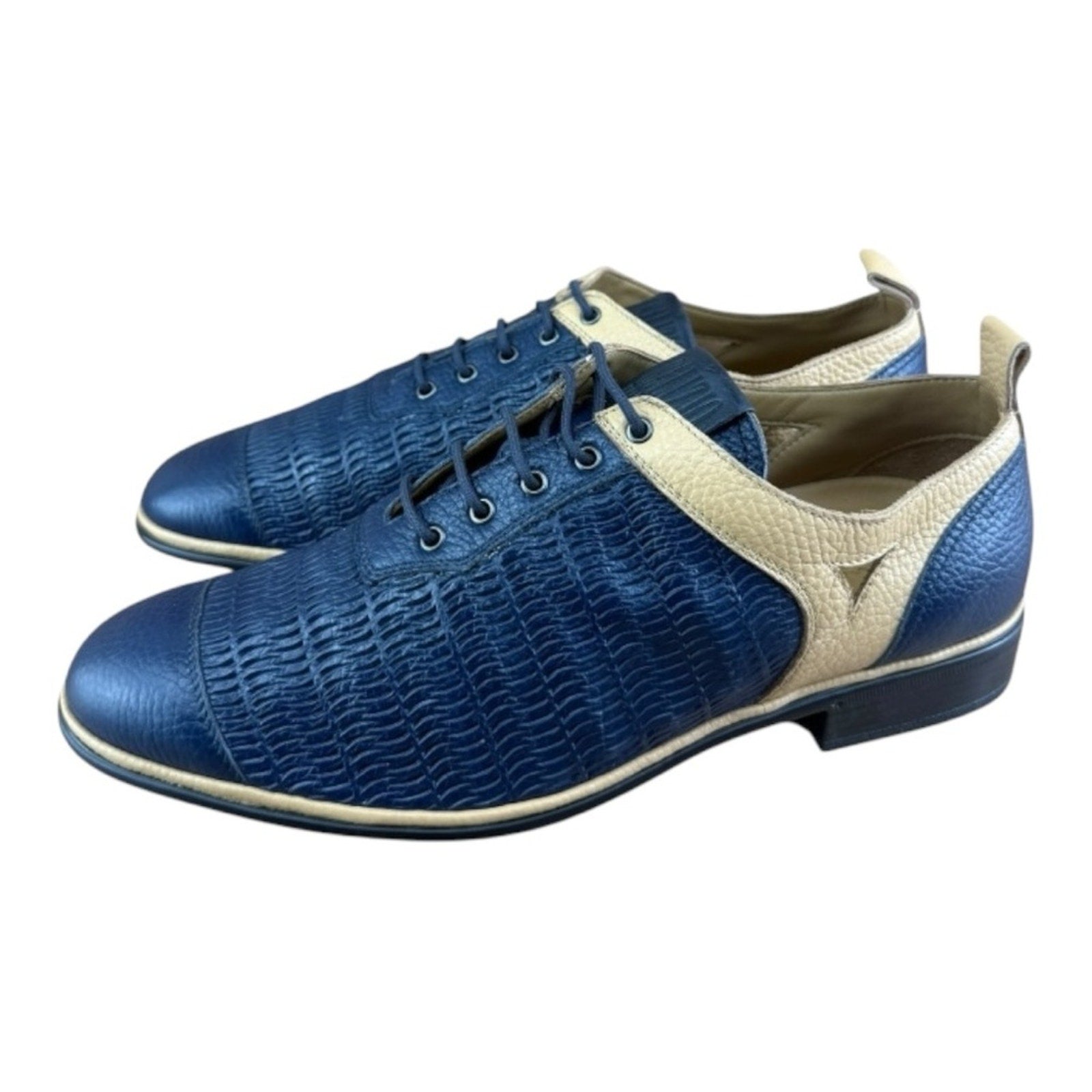 Galizio Torresi Men’s Blue Leather Dress Shoes Oxford Size US 9|42 EU.