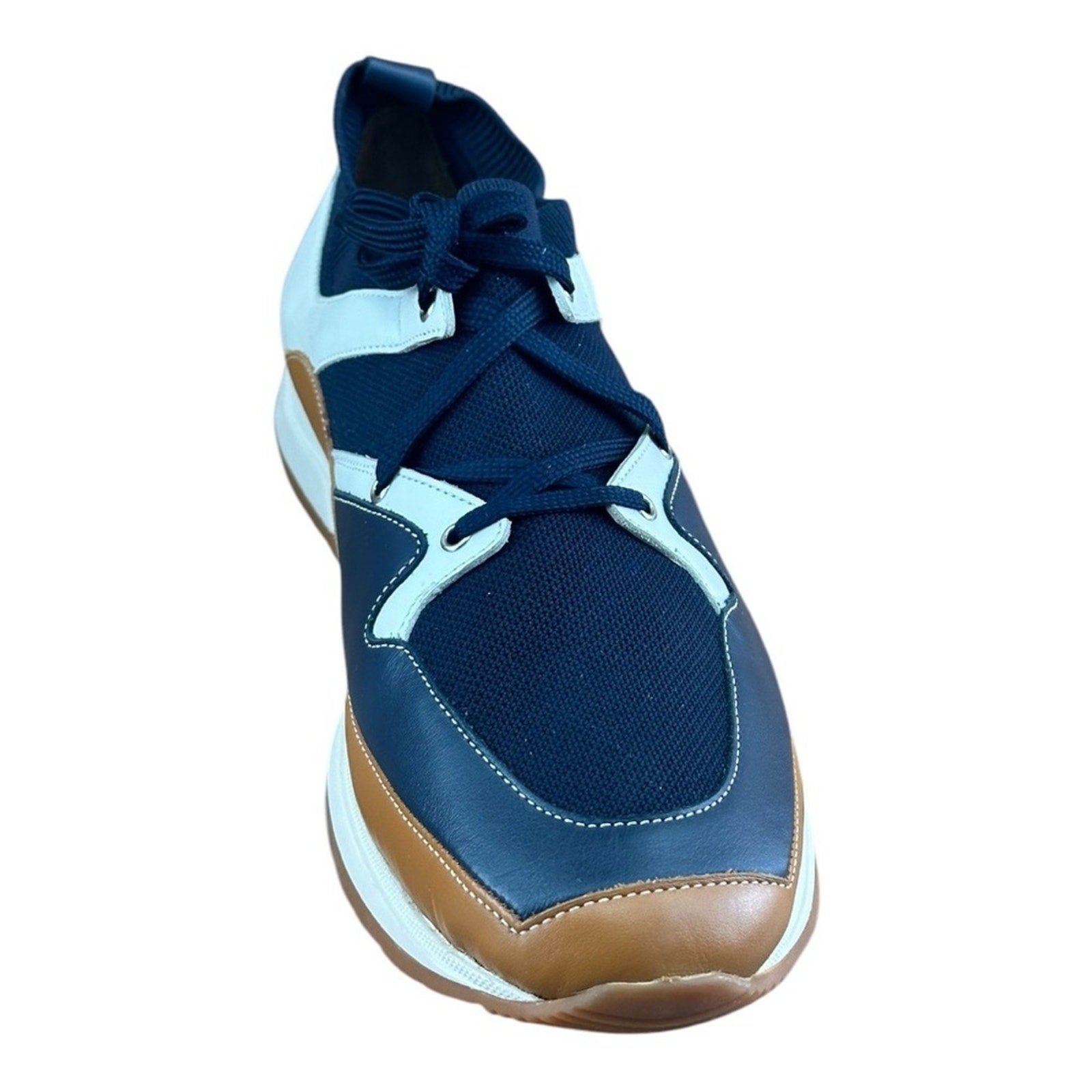 Galizio Torresi Men’s Designer blue Leather Casual Sneakers size 9 42 EU.