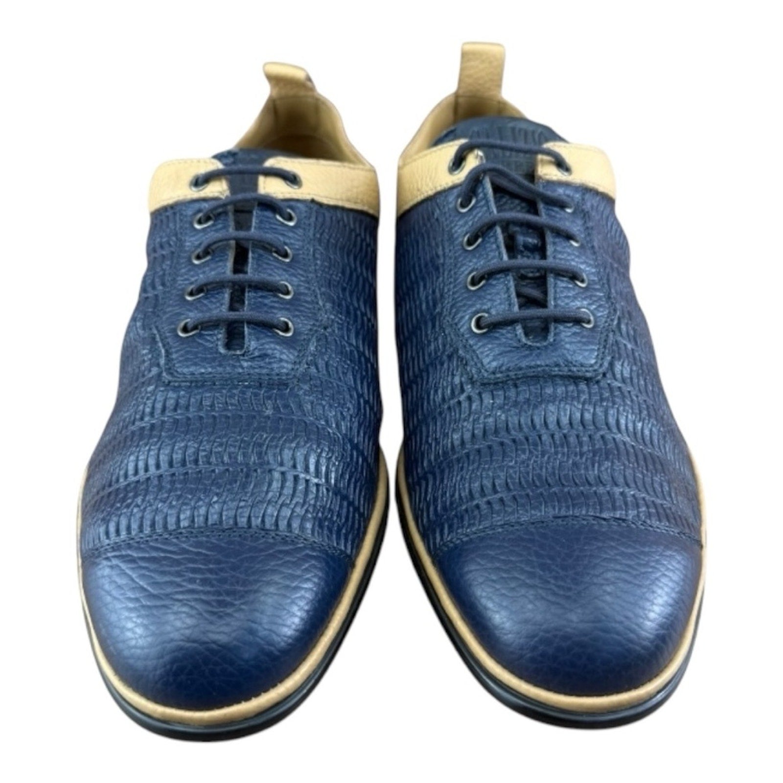 Galizio Torresi Men’s Blue Leather Dress Shoes Oxford Size US 9|42 EU.