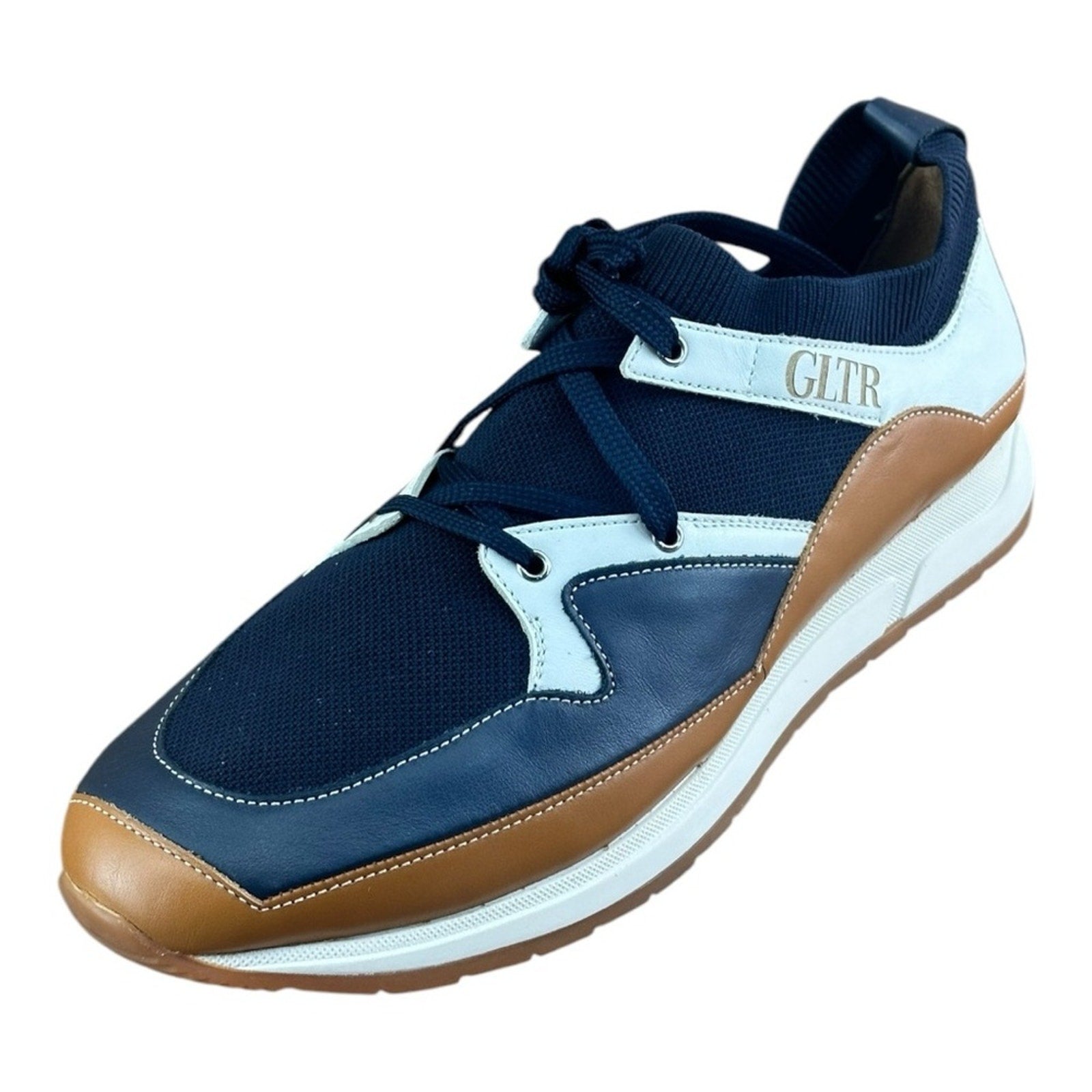 Galizio Torresi Men’s Designer blue Leather Casual Sneakers size 9 42 EU.