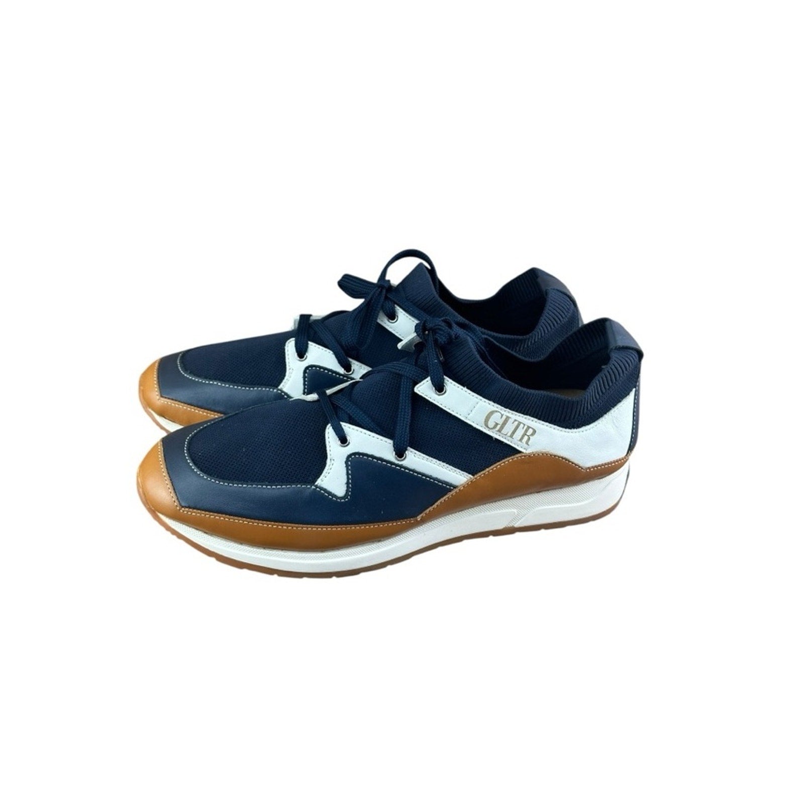 Galizio Torresi Men’s Designer blue Leather Casual Sneakers size 9 42 EU.