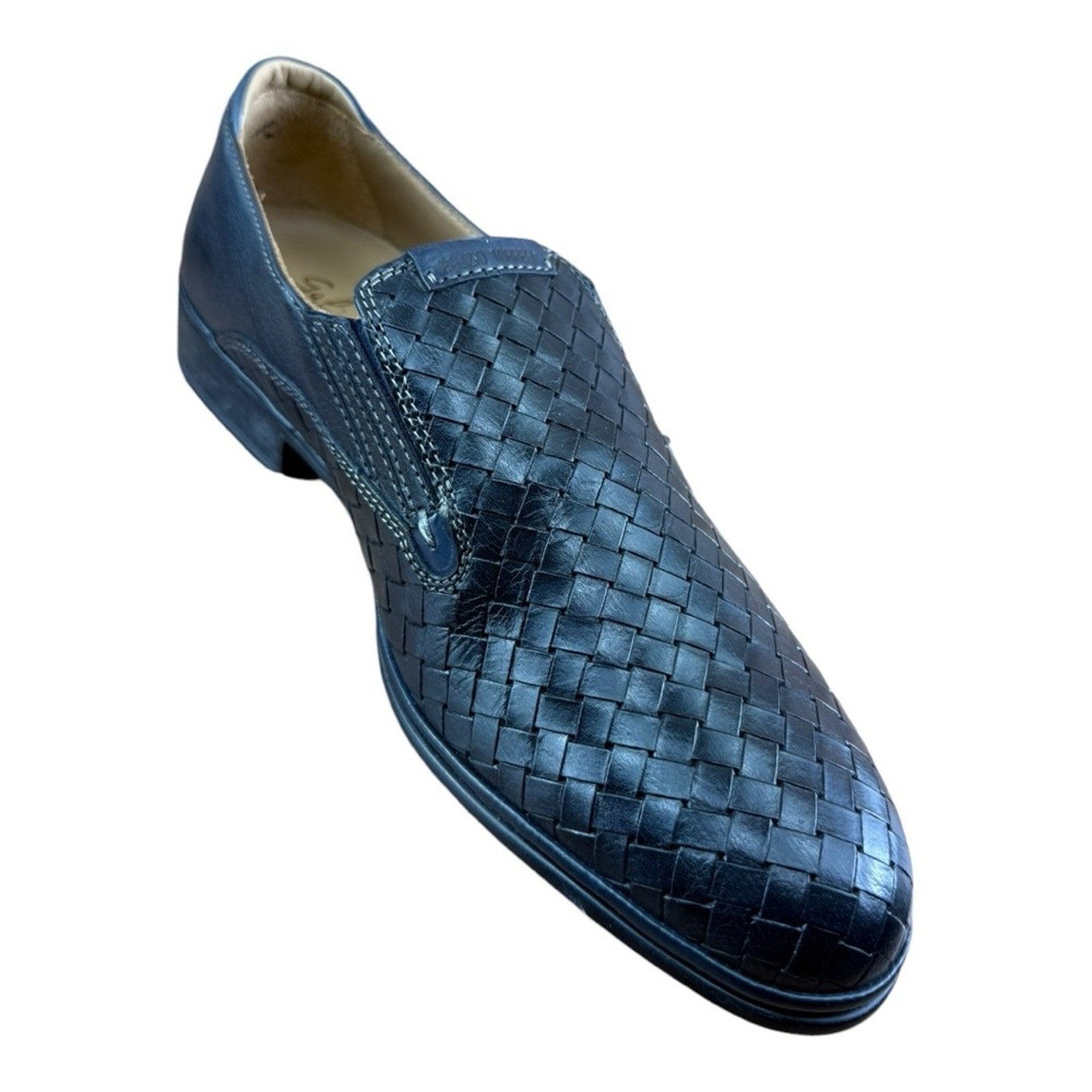 Galizio Torresi Men’s slip on Leather navy Blue shoes loafers Size 8.5/9|42 EU.