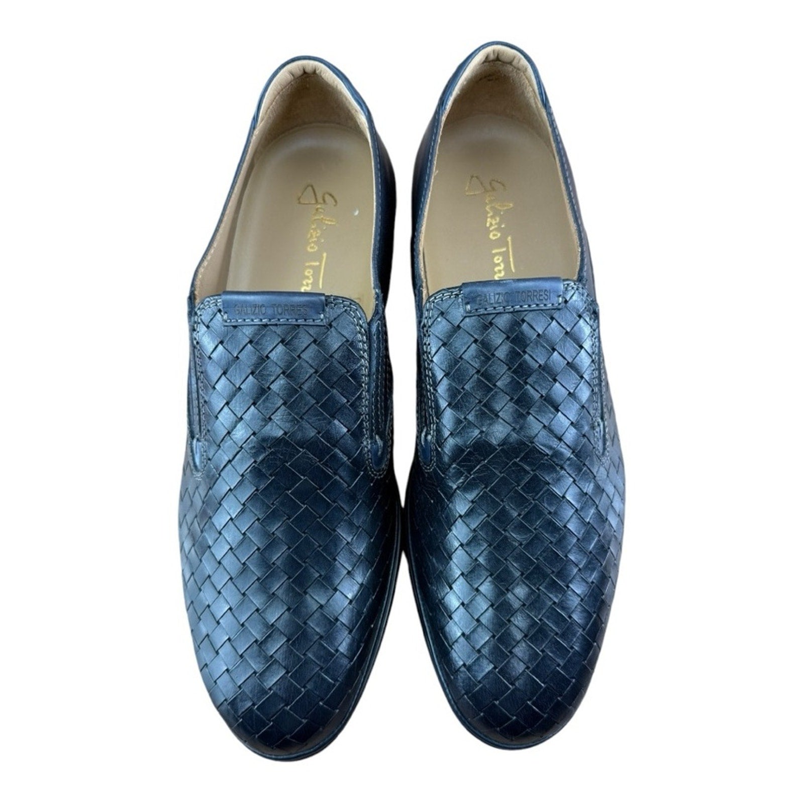 Galizio Torresi Men’s slip on Leather navy Blue shoes loafers Size 8.5/9|42 EU.