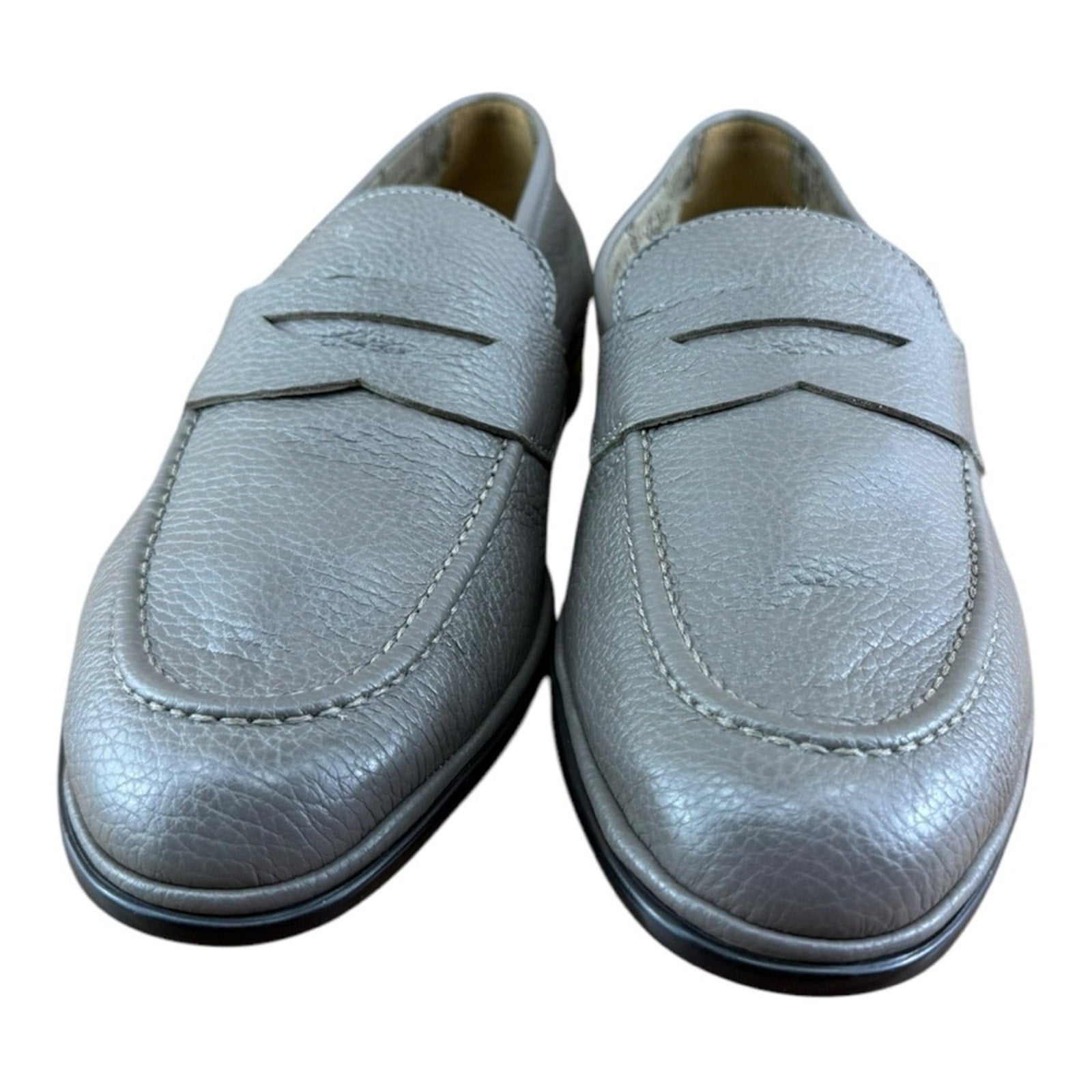 Galizio Torresi Men’s slip on Leather Gray shoes penny loafers Size 8.5-9 42 EU.
