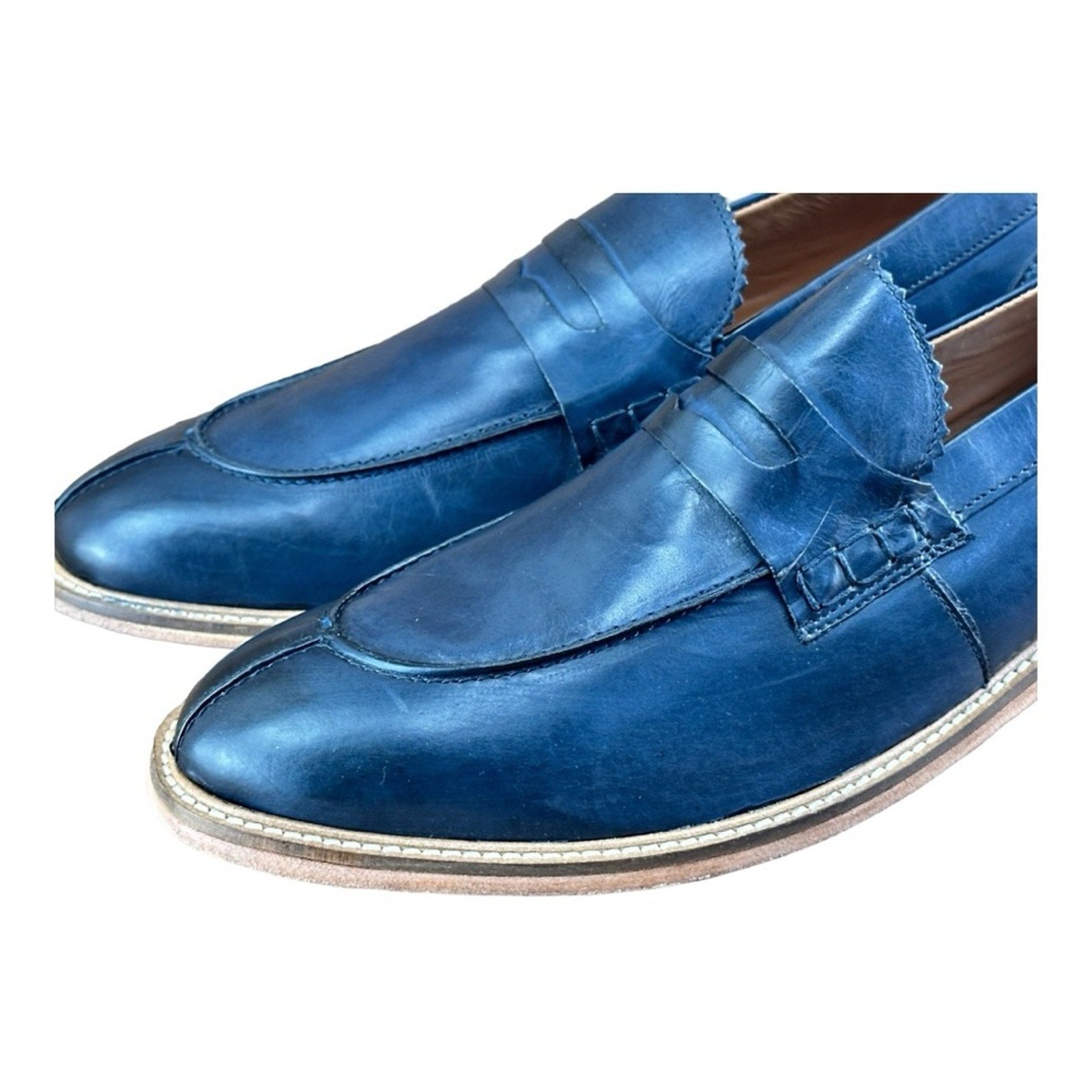 Studio Mode Shoes Men’s navy blue Penny Loafers 20048 Made in Italy.