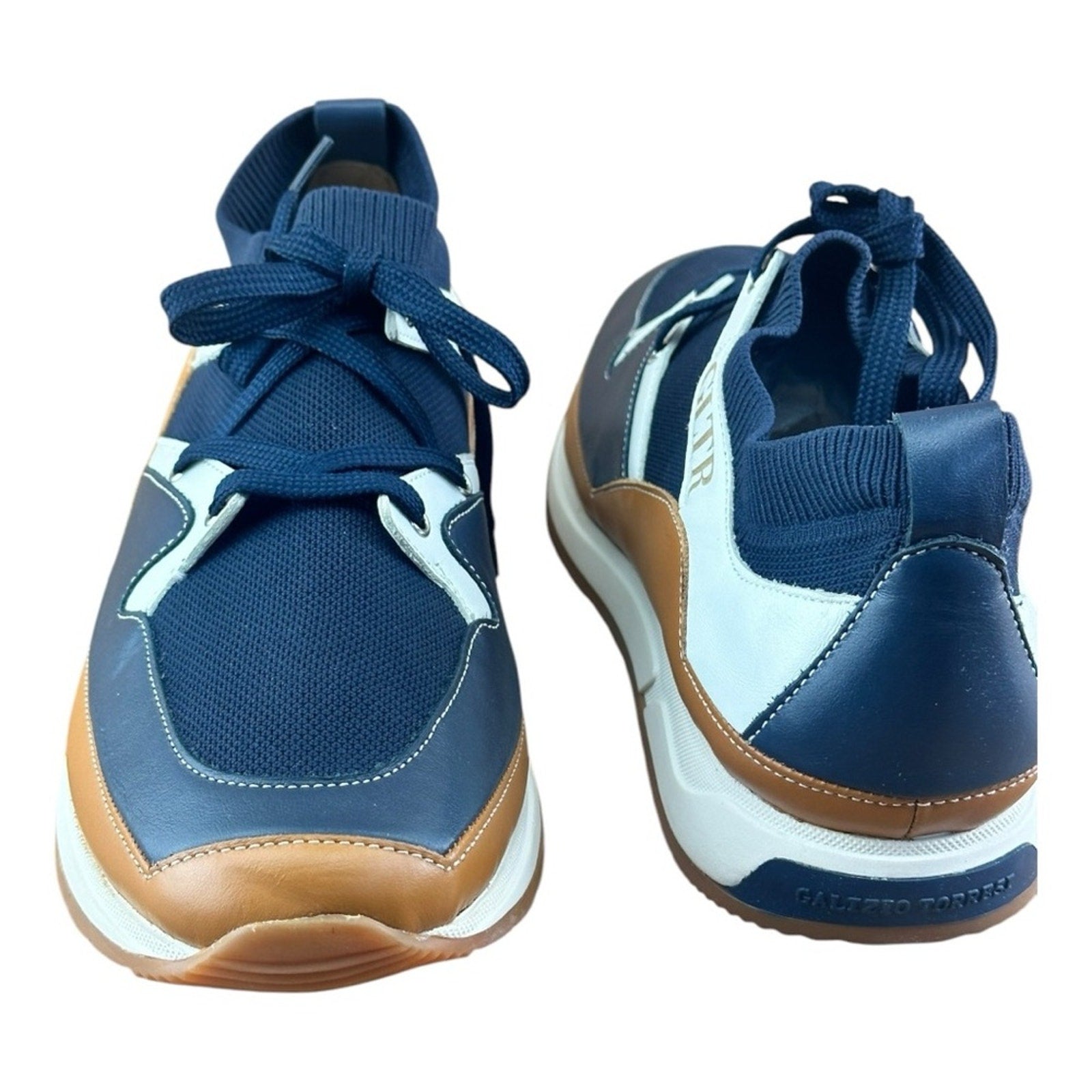 Galizio Torresi Men’s Designer blue Leather Casual Sneakers size 9 42 EU.