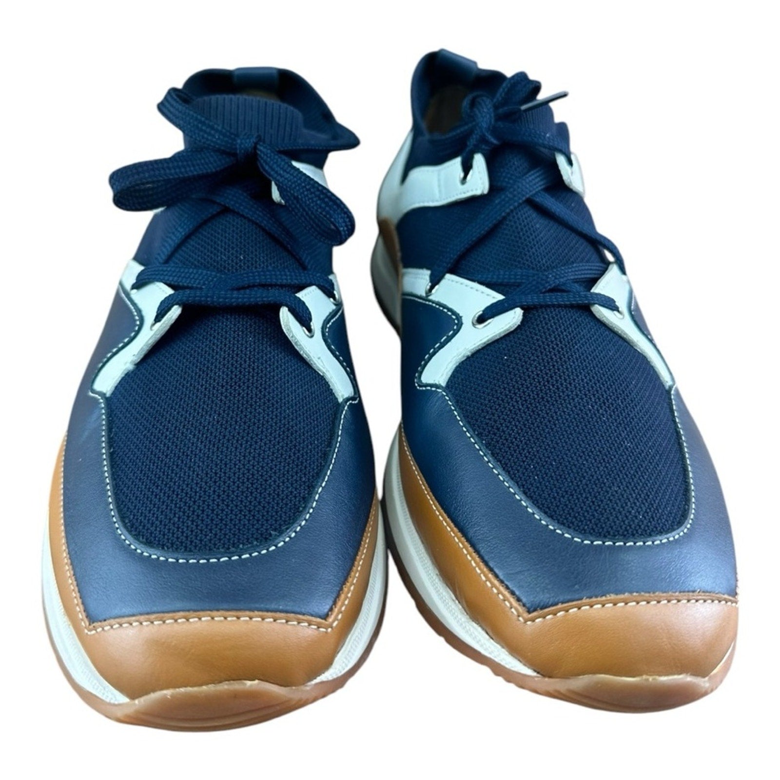Galizio Torresi Men’s Designer blue Leather Casual Sneakers size 9 42 EU.