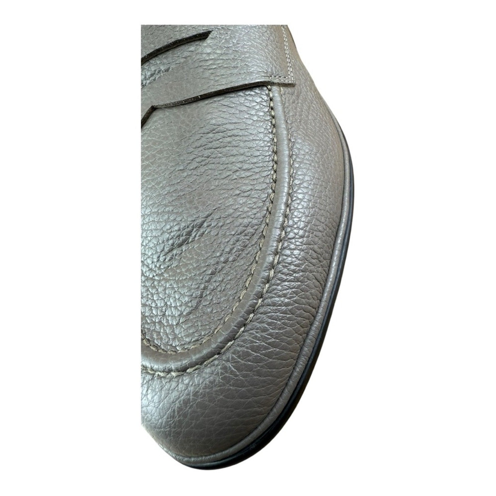 Galizio Torresi Men’s slip on Leather Gray shoes penny loafers Size 8.5-9 42 EU.
