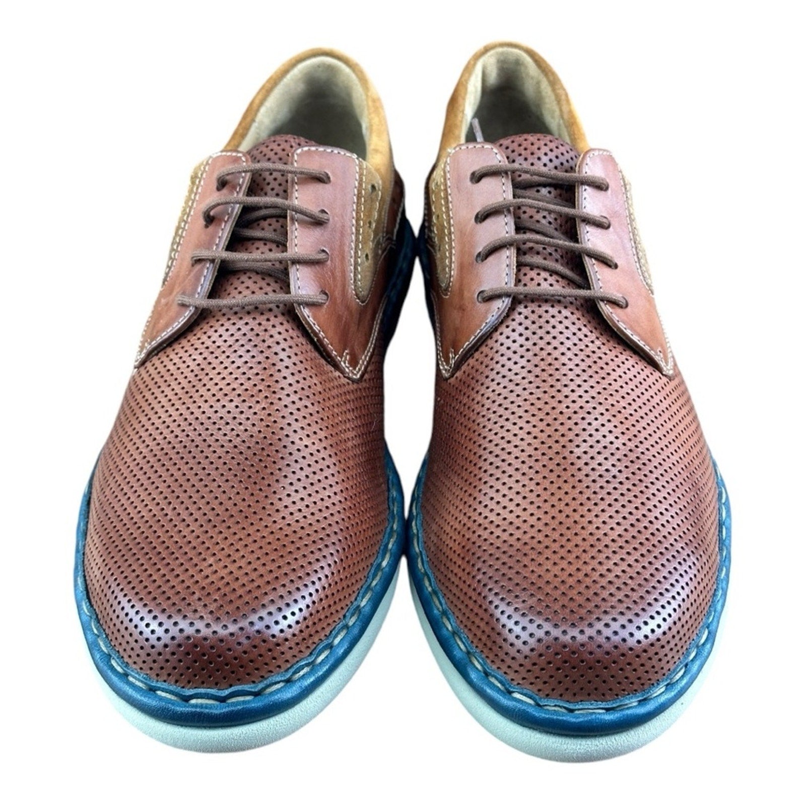 Galizio Torresi Brown Leather Derby shoes Men.