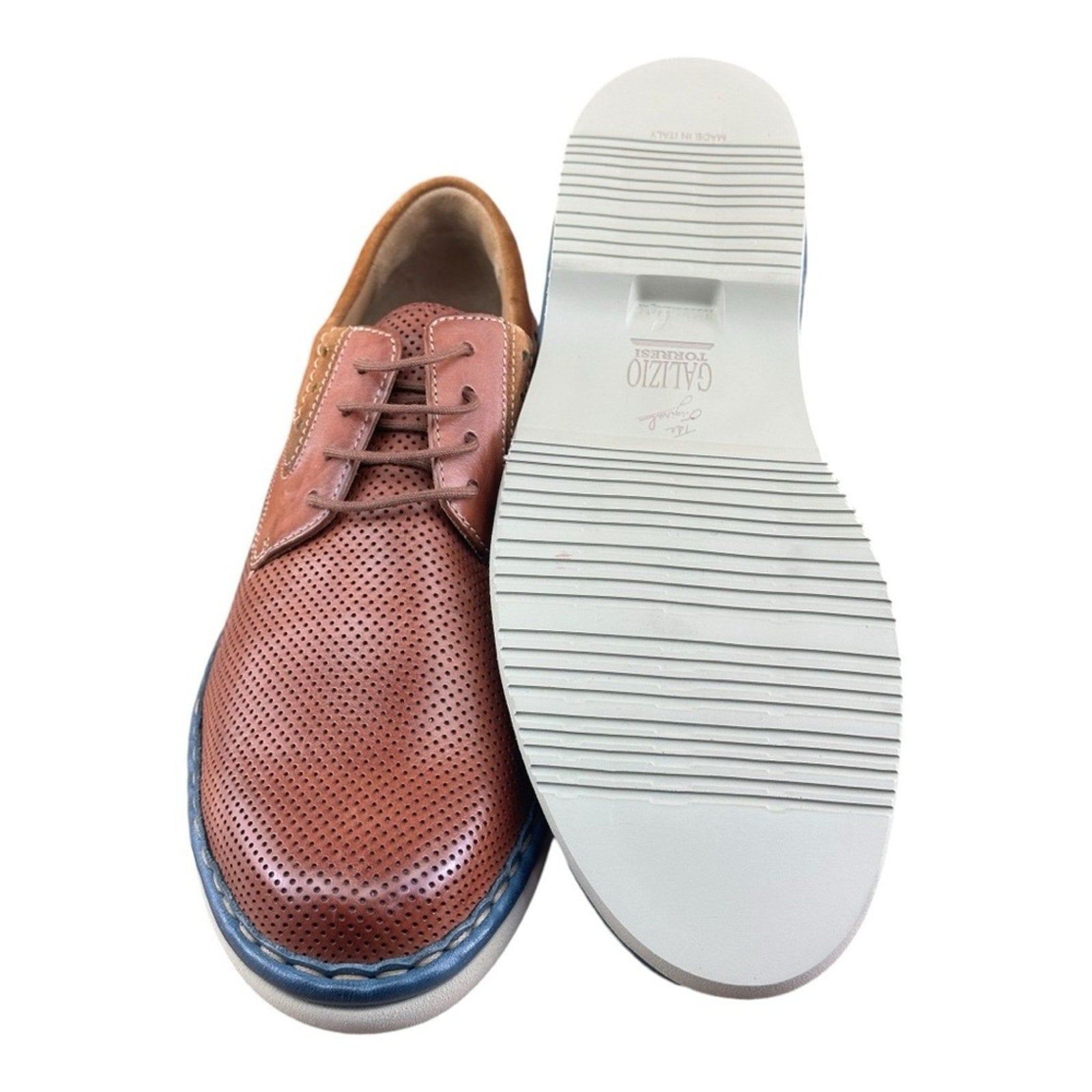 Galizio Torresi Brown Leather Derby shoes Men.