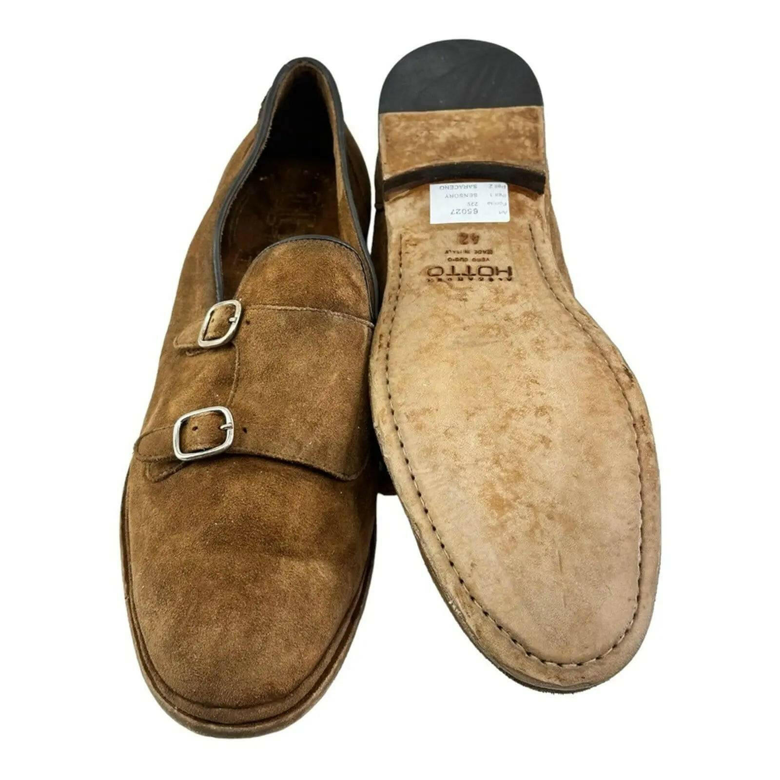 ALEXANDER HOTTO Vintage Effect Double Monk strap Loafer (Men's ).