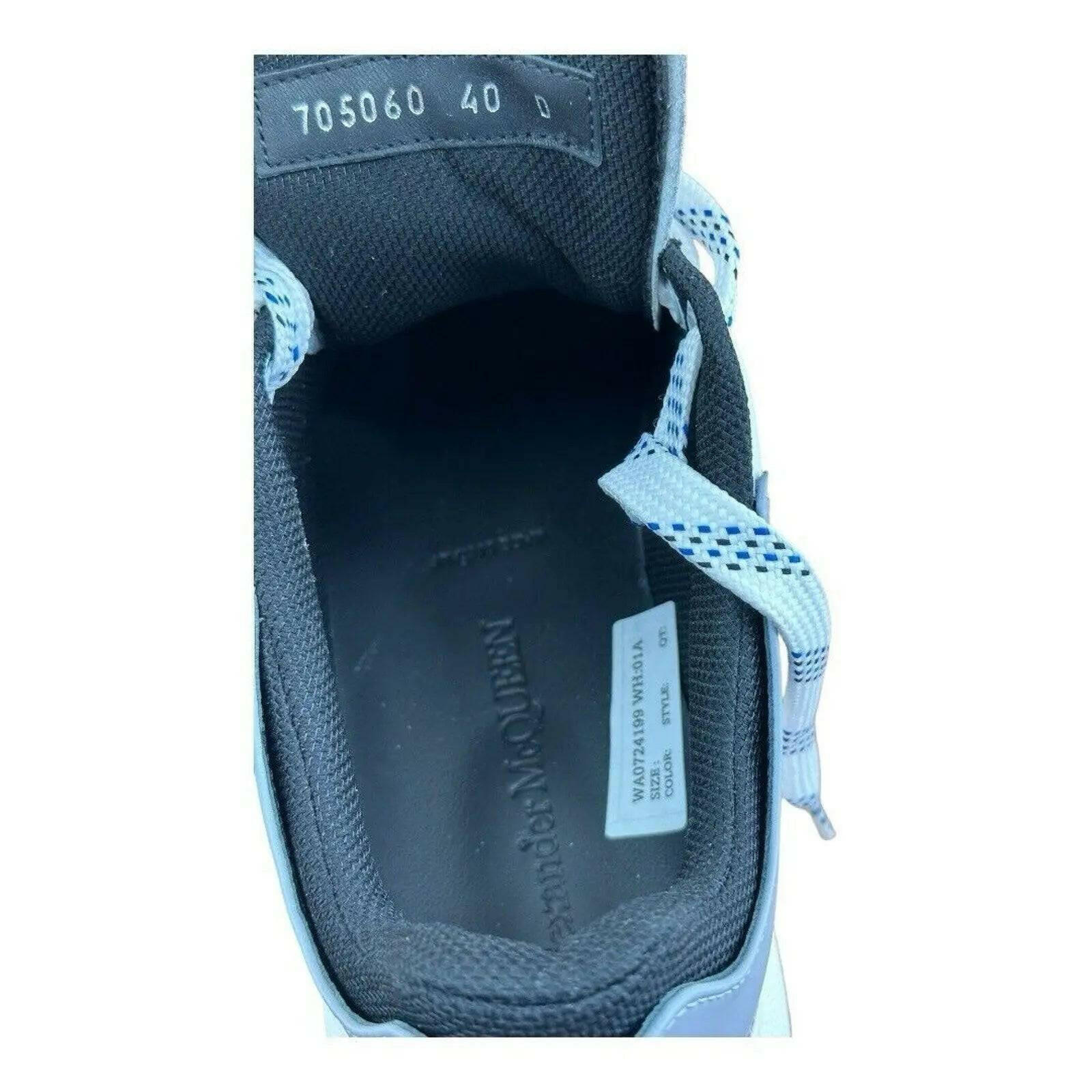Alexander McQueen Oversized White Spring Blue Sneaker ( Men).