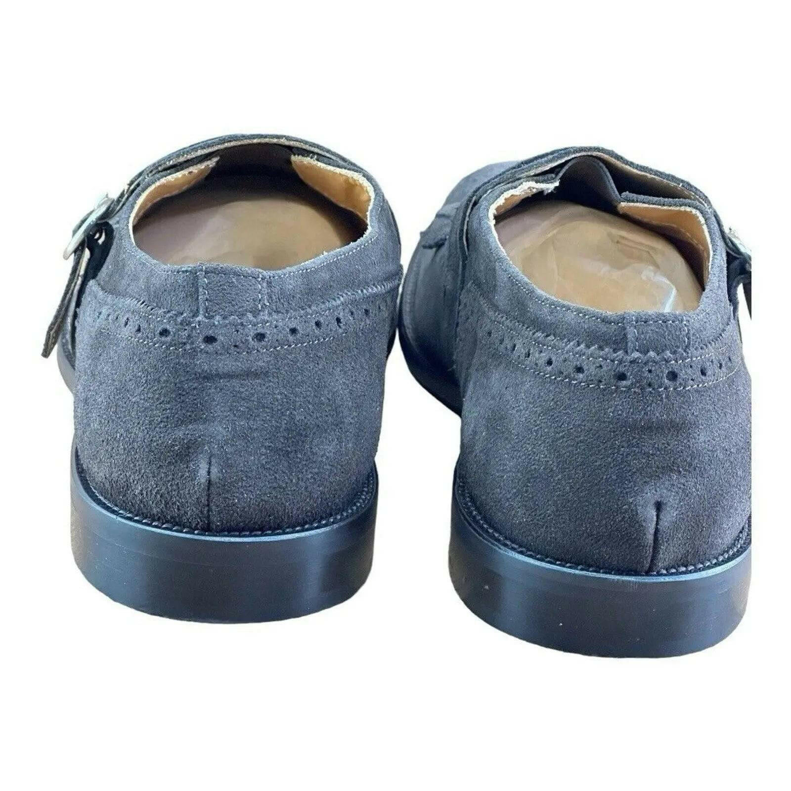 Testoni Bologna Suede Dark Brown Loafers Oxfords buckle Shoes Size US 12|45 Eu.