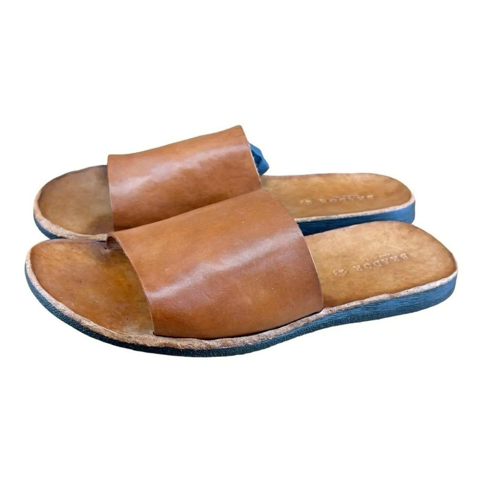 BRADOR Jack Brown Slide Sandals Men.