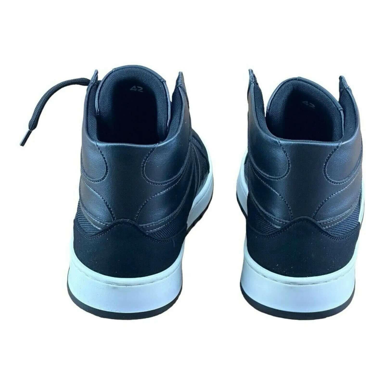 BRIAN MILLS Black High top sneakers Fashion Men.