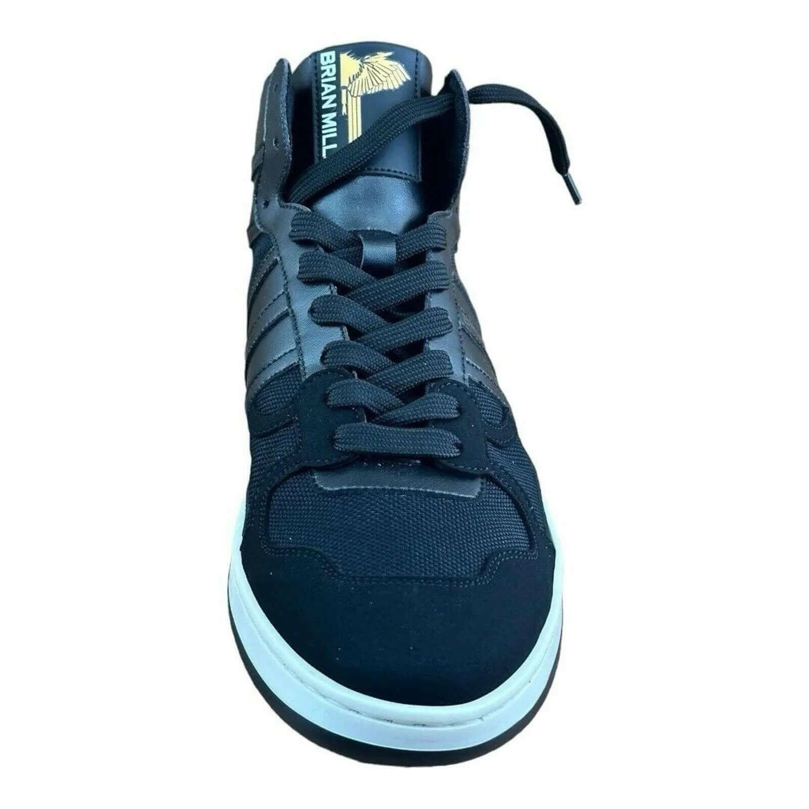 BRIAN MILLS Black High top sneakers Fashion Men.