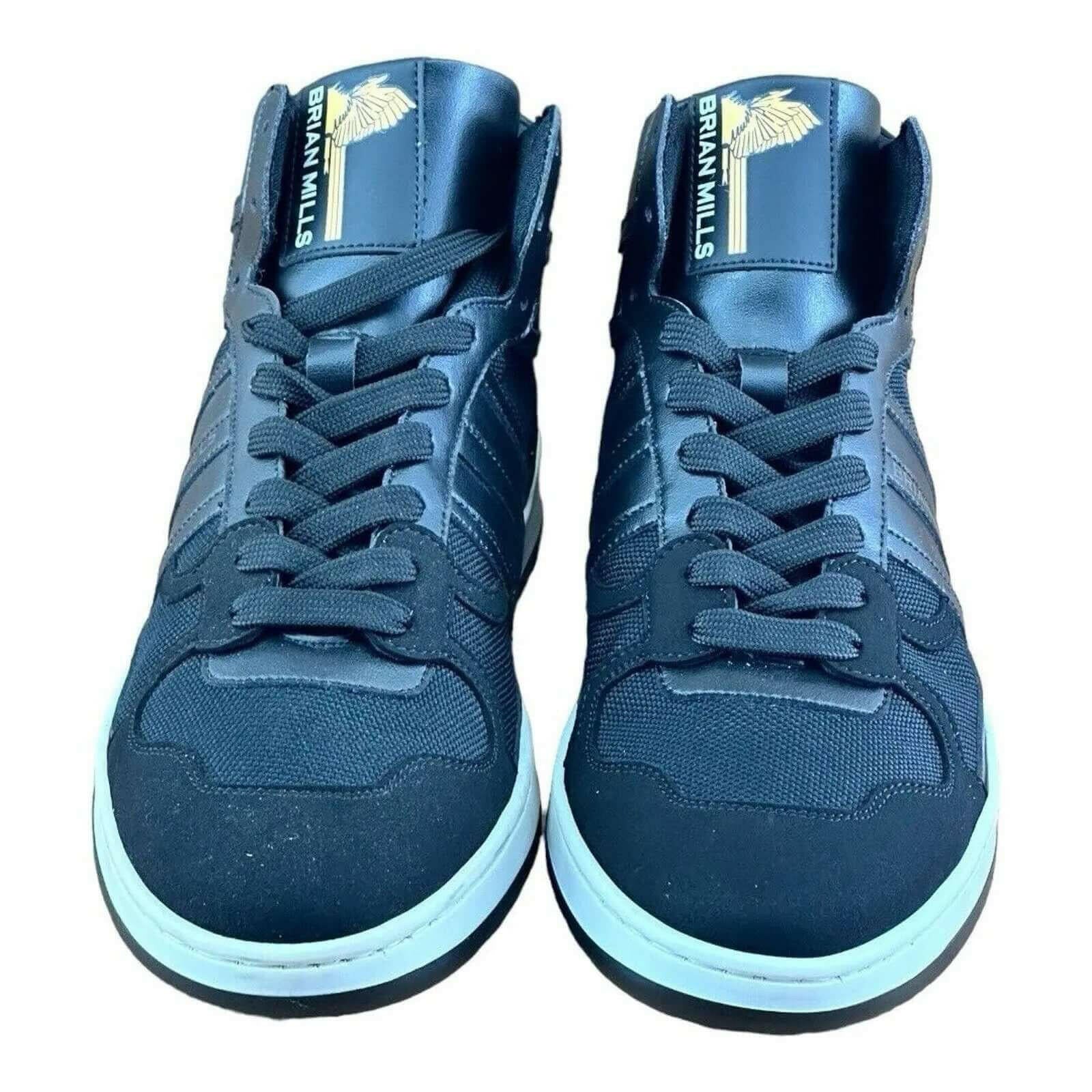 BRIAN MILLS Black High top sneakers Fashion Men.