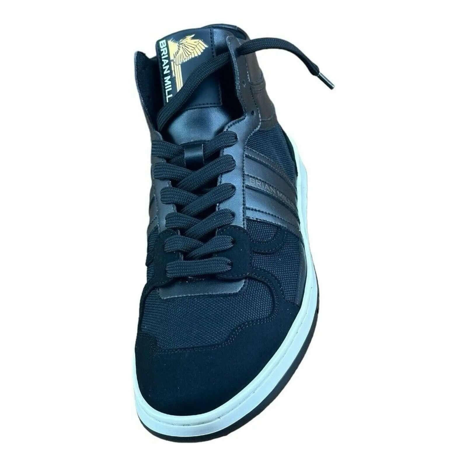BRIAN MILLS Black High top sneakers Fashion Men.