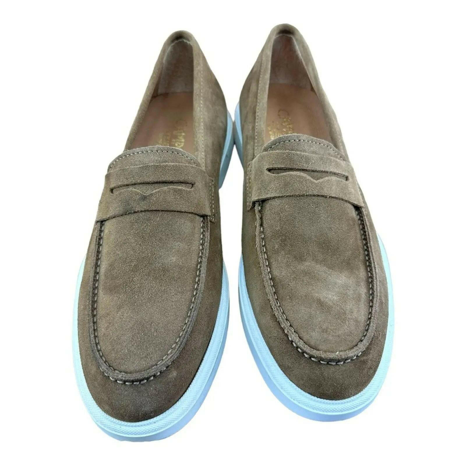 Campanile Collection 311 Tapya Men's Shoes loafers suede Withe Tan.