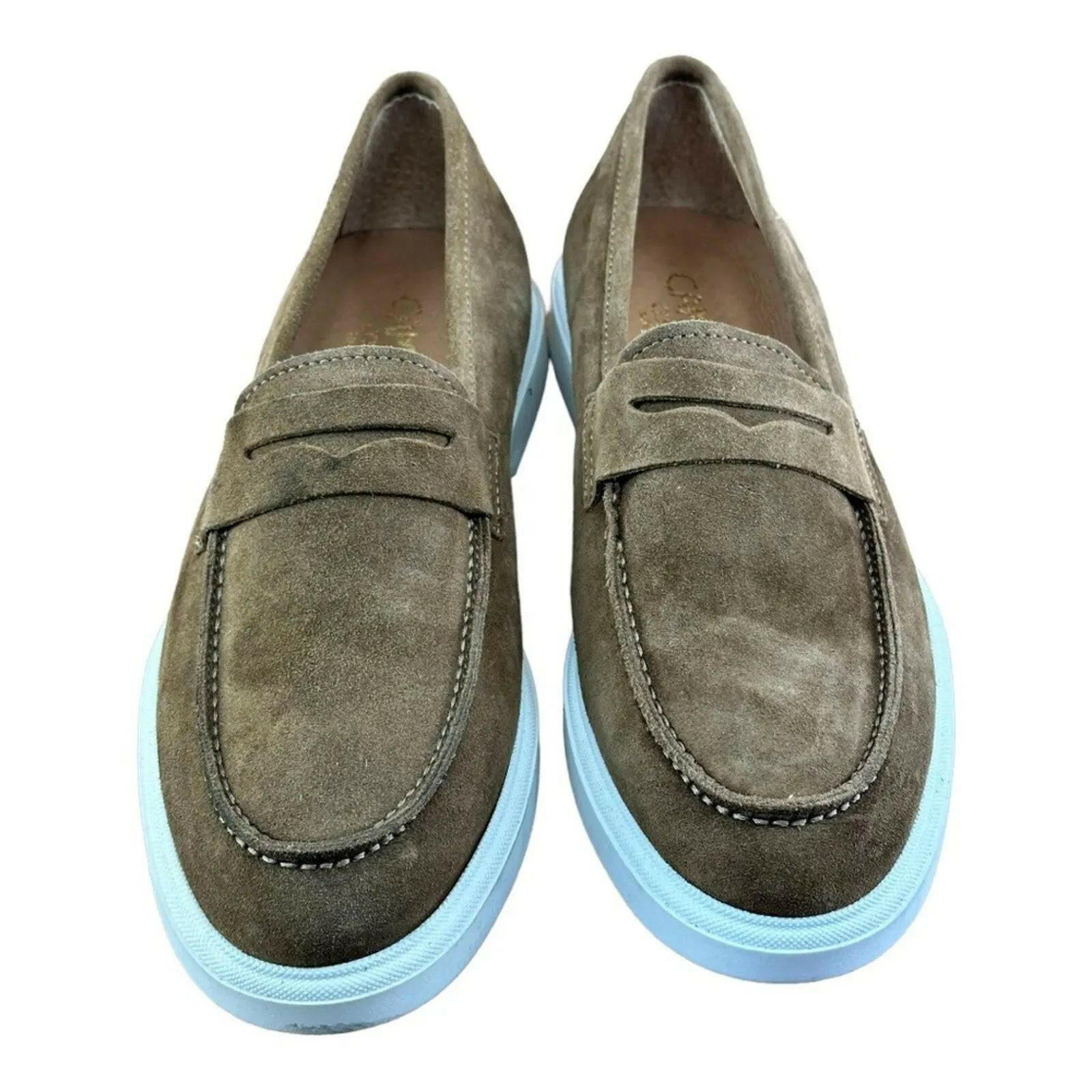 Campanile Collection 311 Tapya Men's Shoes loafers suede Withe Tan.
