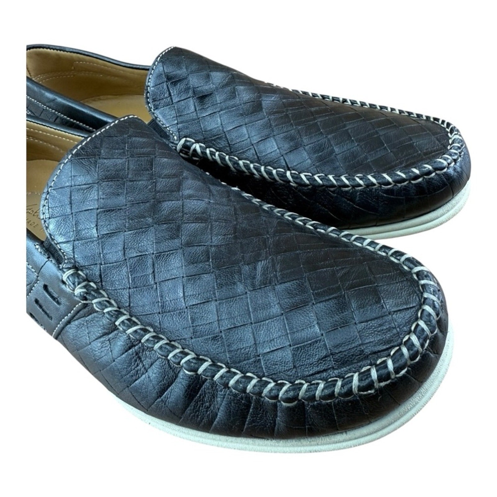 Galizio Torresi Men’s slip on Leather navy Blue shoes loafers Size 8.5-9|42 EU.