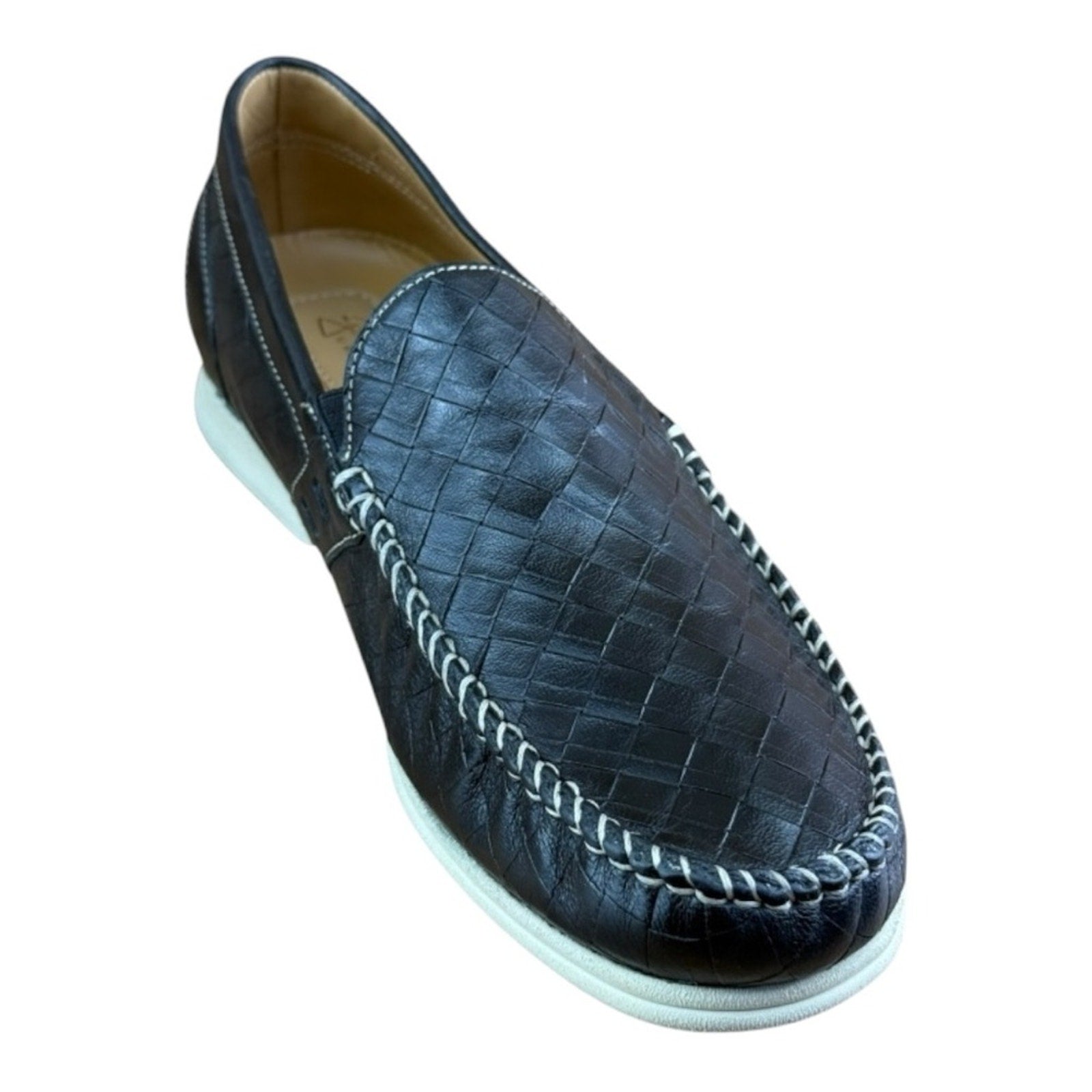 Galizio Torresi Men’s slip on Leather navy Blue shoes loafers Size 8.5-9|42 EU.