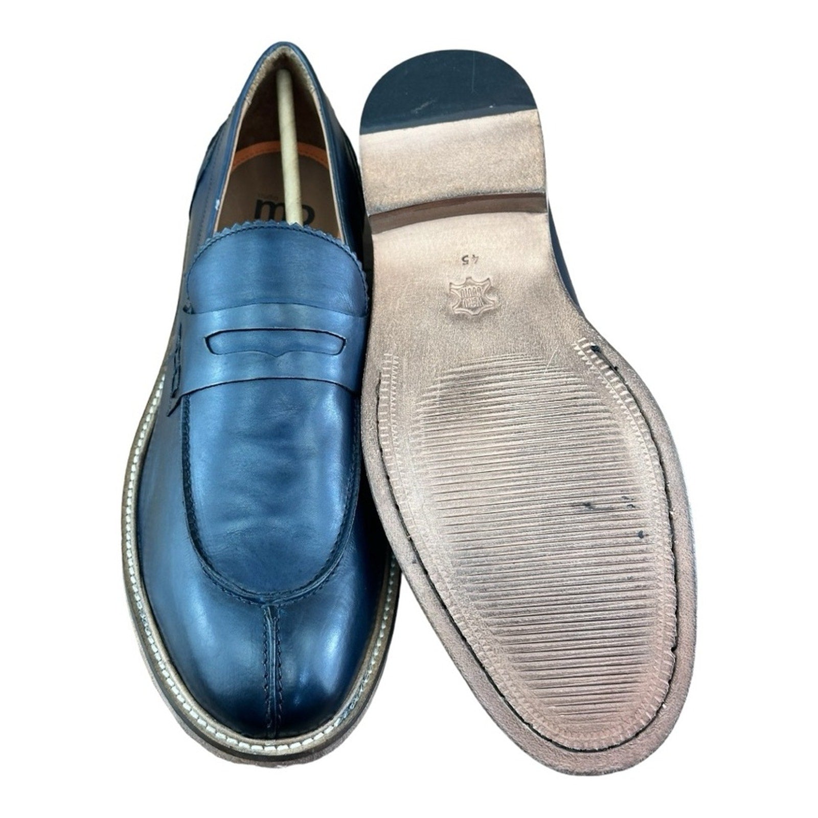 Studio Mode Shoes Men’s navy blue Penny Loafers 20048 Made in Italy.