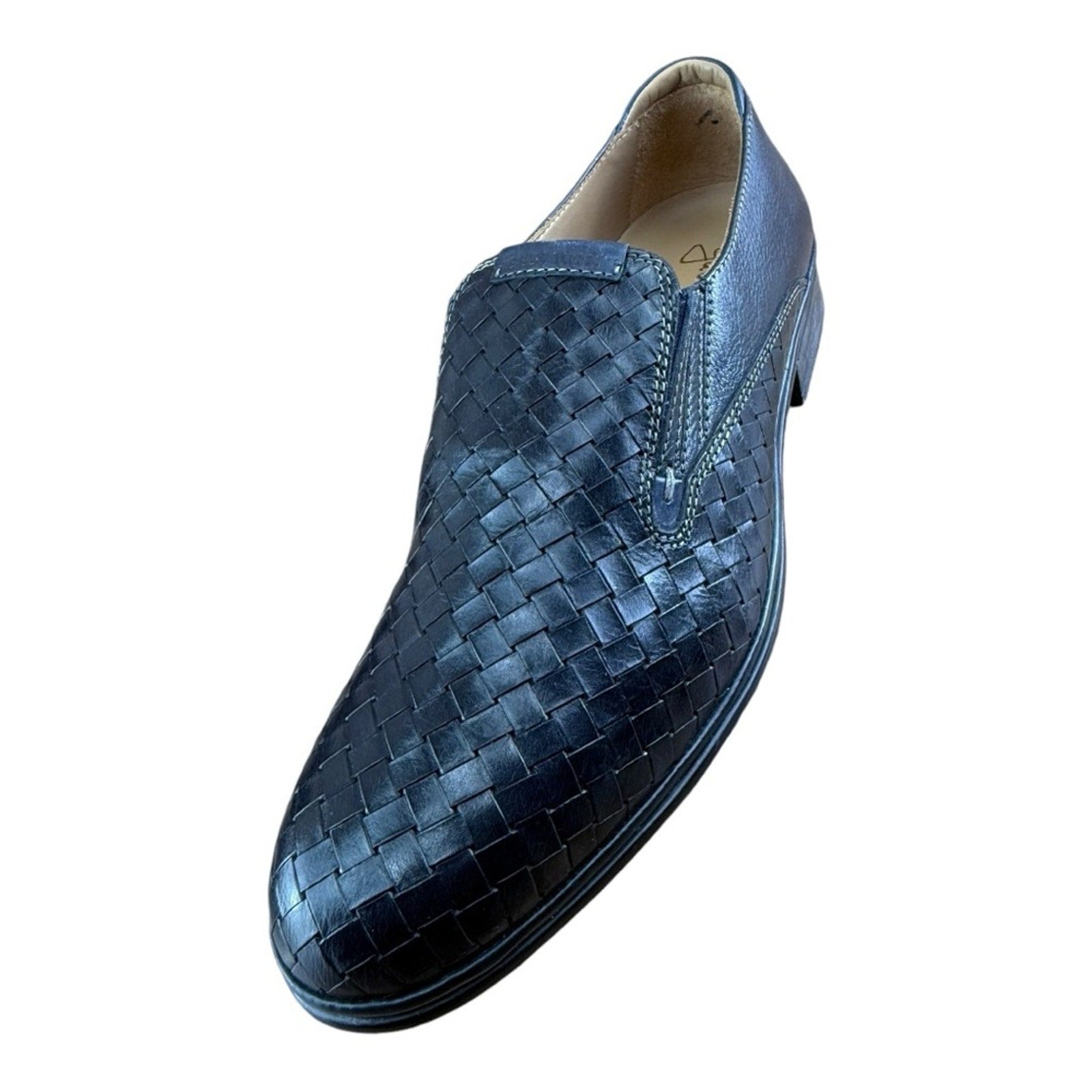 Galizio Torresi Men’s slip on Leather navy Blue shoes loafers Size 8.5/9|42 EU.