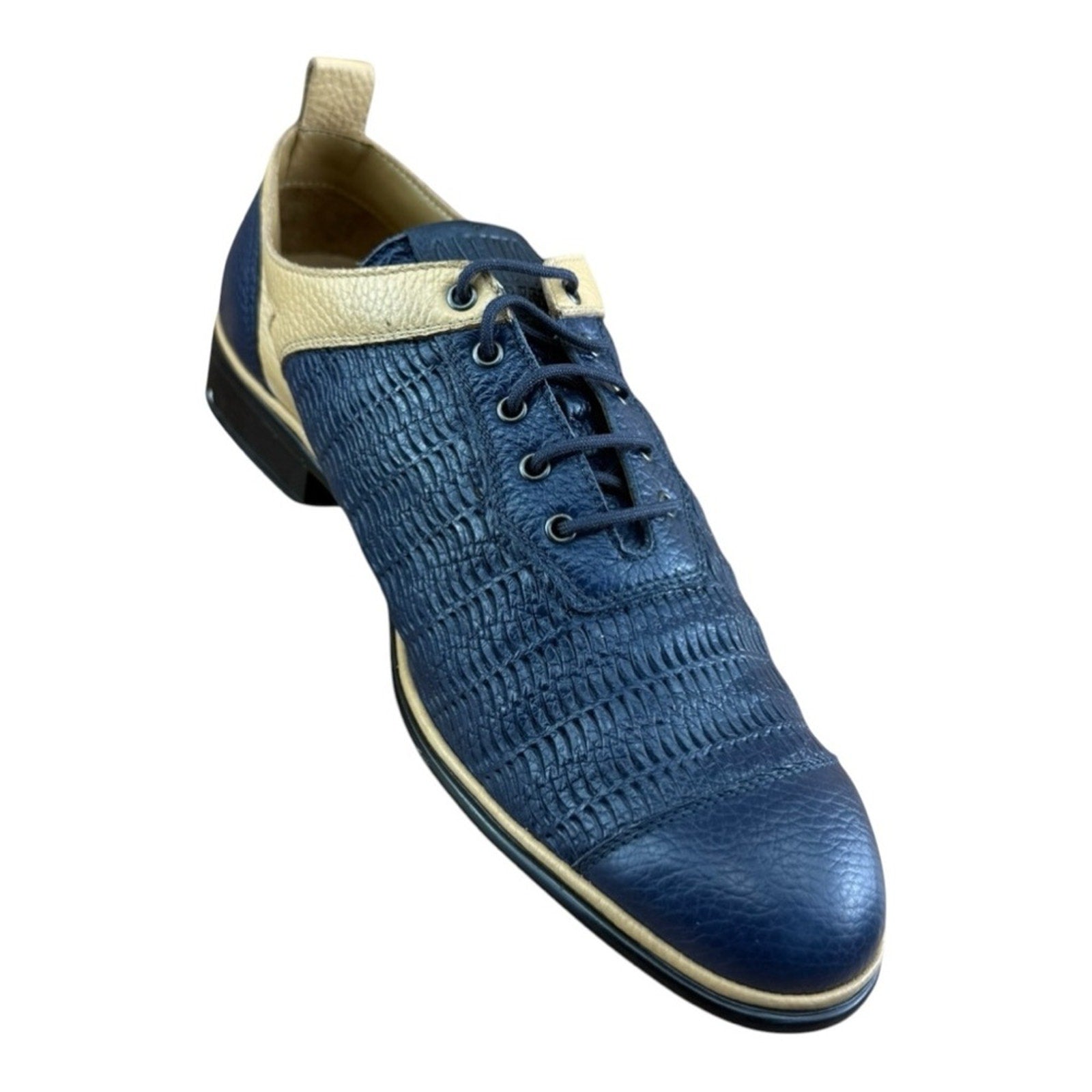 Galizio Torresi Men’s Blue Leather Dress Shoes Oxford Size US 9|42 EU.