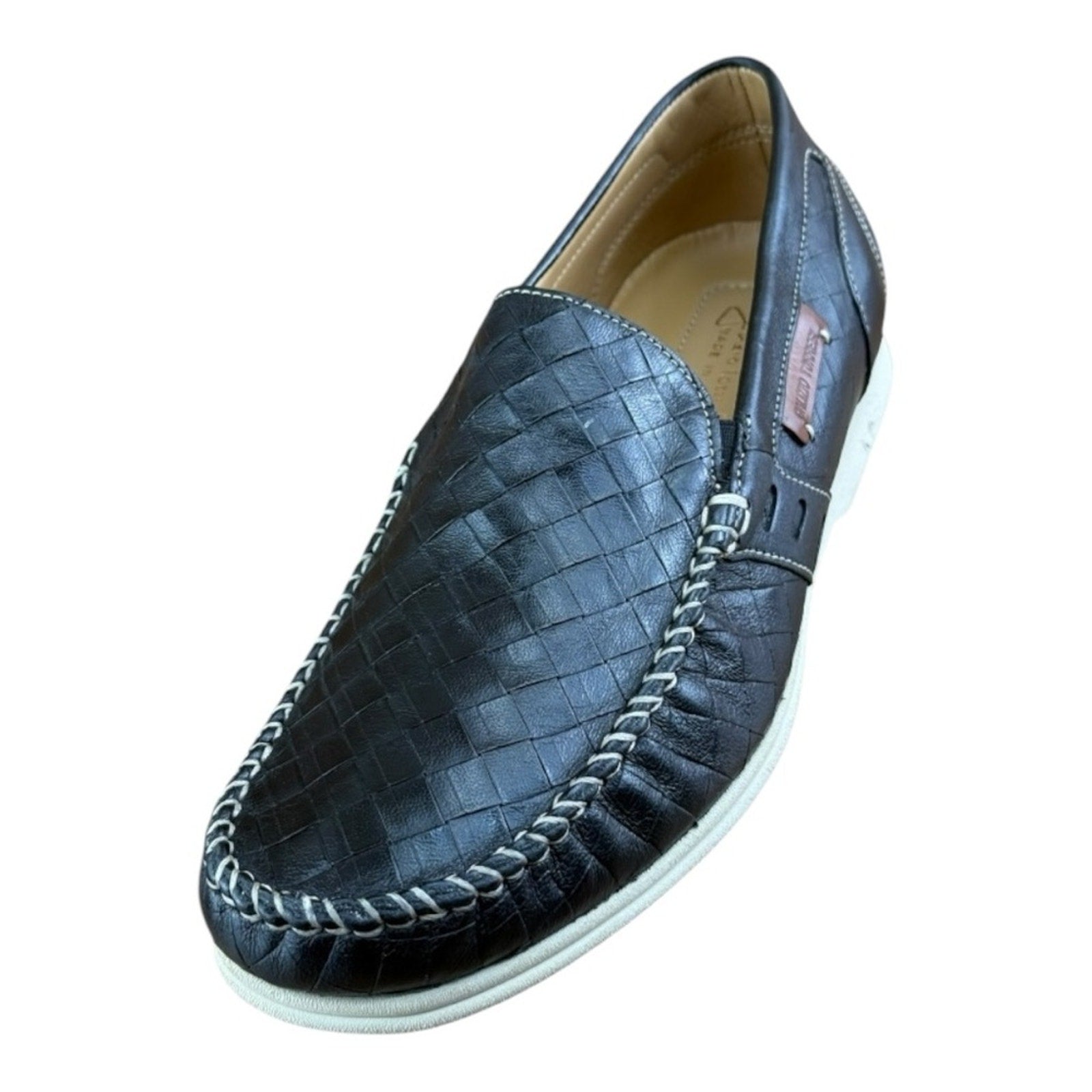 Galizio Torresi Men’s slip on Leather navy Blue shoes loafers Size 8.5-9|42 EU.
