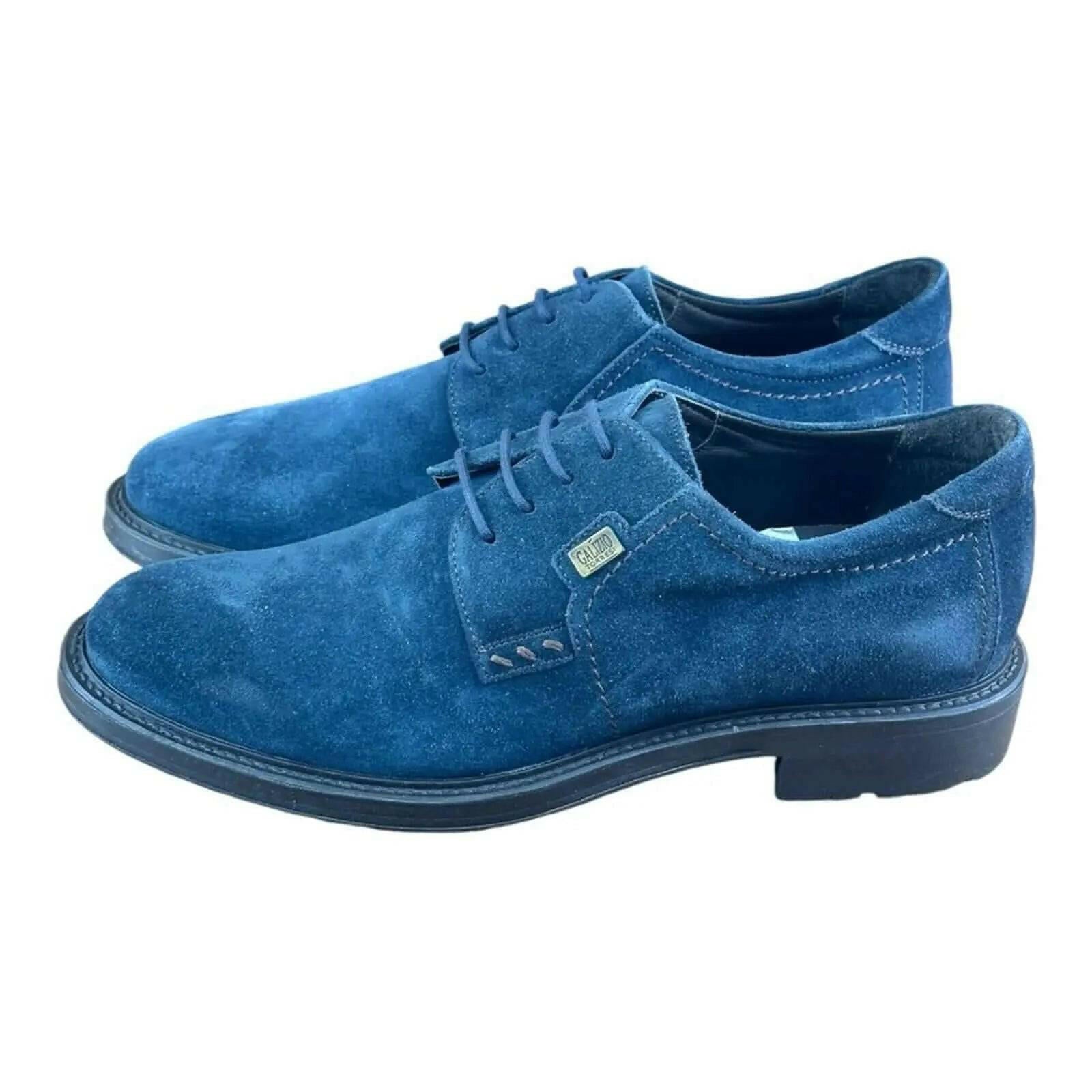 Galizio Torresi Men's Blue Suede Oxford.