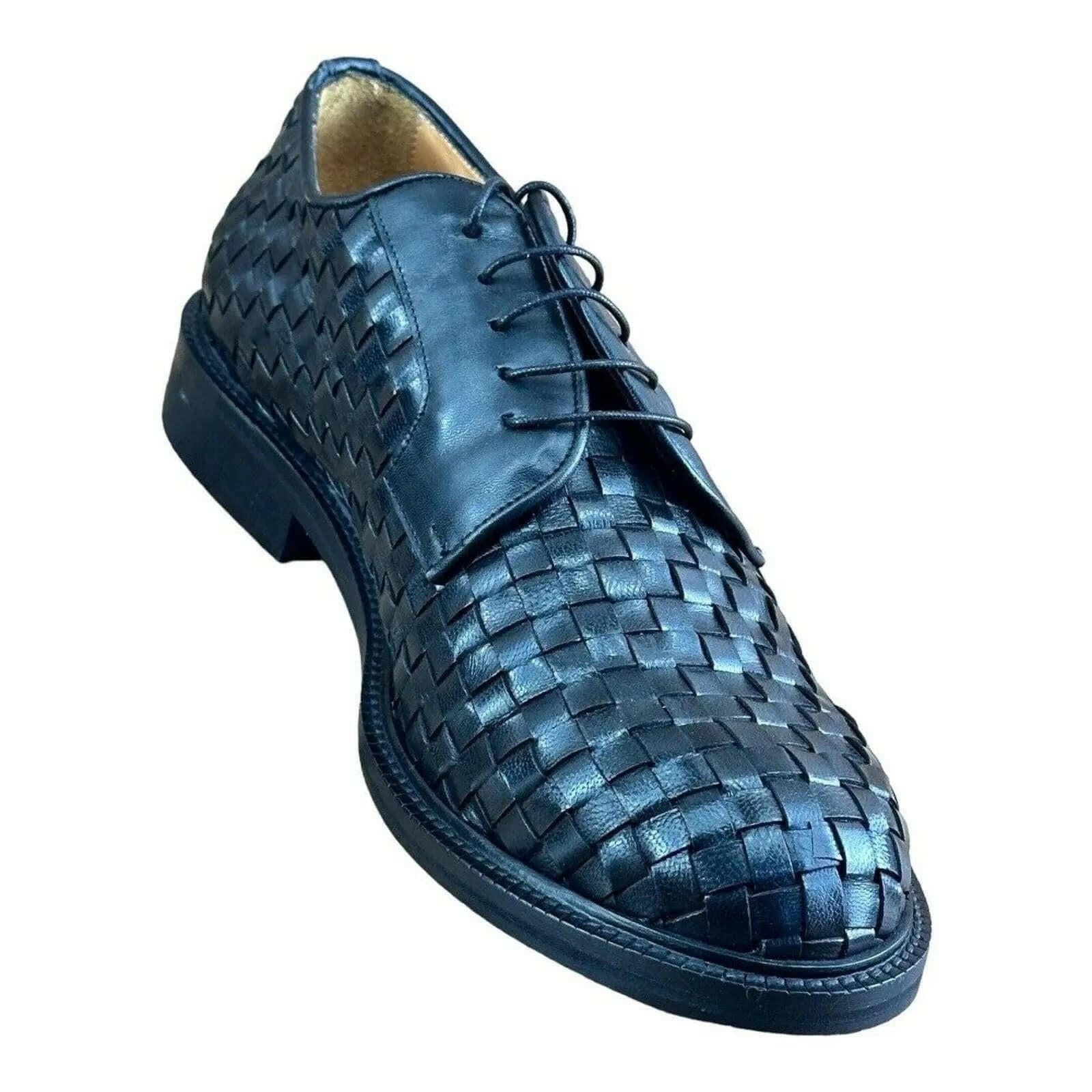 MR. COBBLER Luxury Square Black Shoes Oxfords.