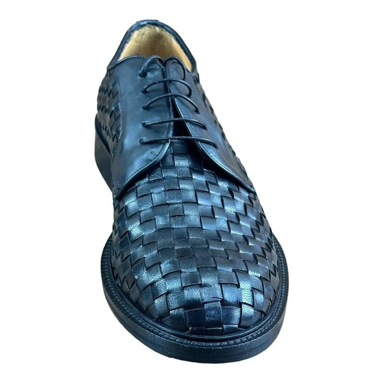 MR. COBBLER Luxury Square Black Shoes Oxfords.