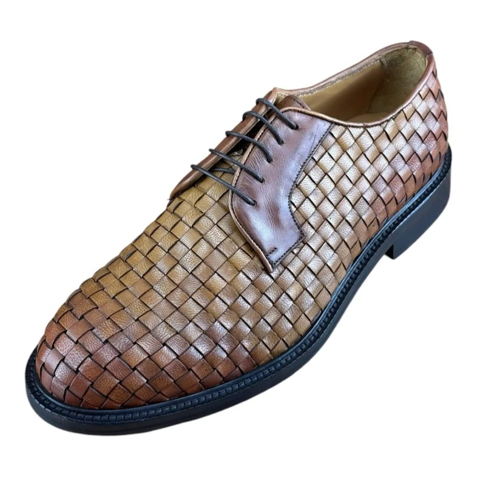 MR. COBBLER Luxury Square Brown Shoes Oxfords.