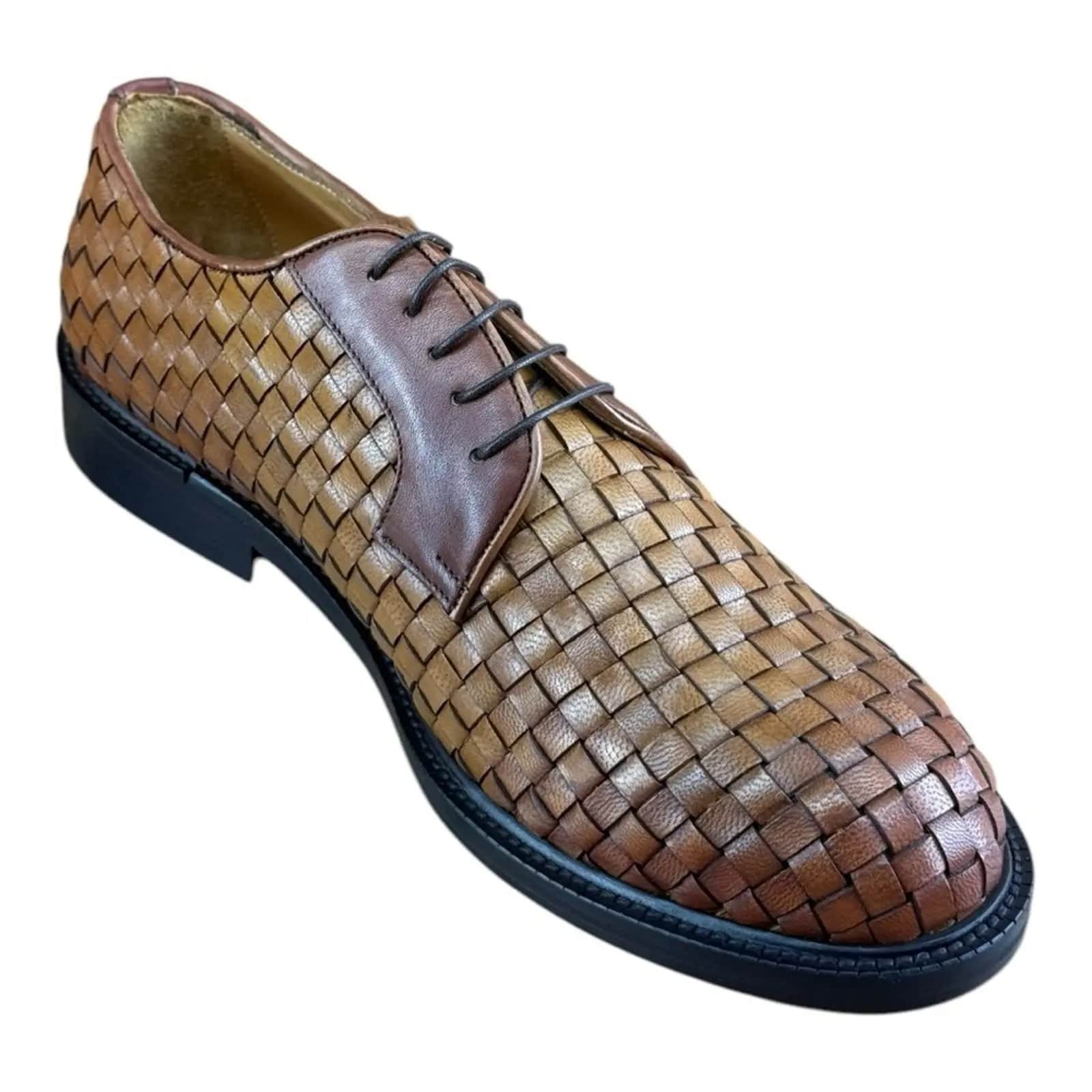 MR. COBBLER Luxury Square Brown Shoes Oxfords.