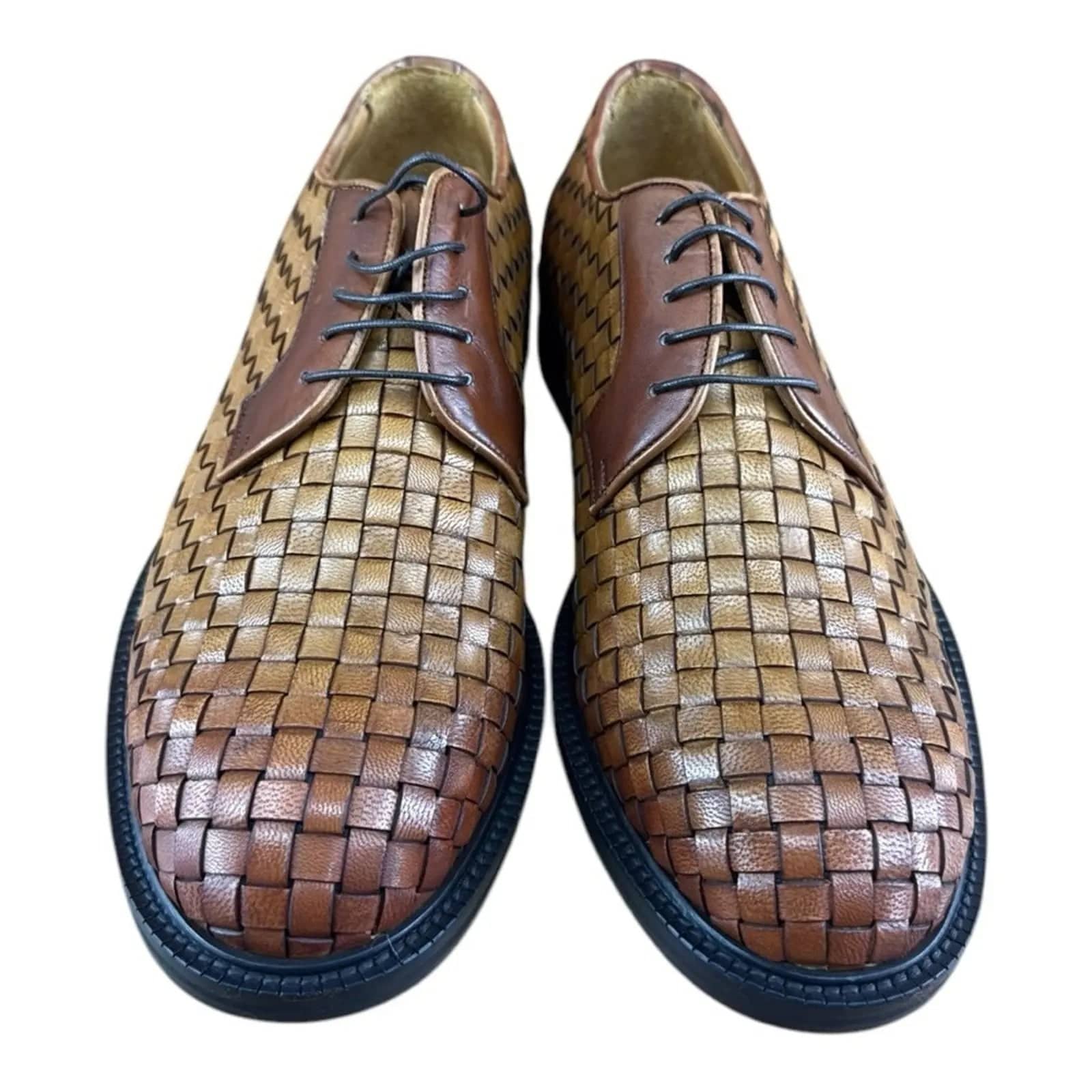 MR. COBBLER Luxury Square Brown Shoes Oxfords.