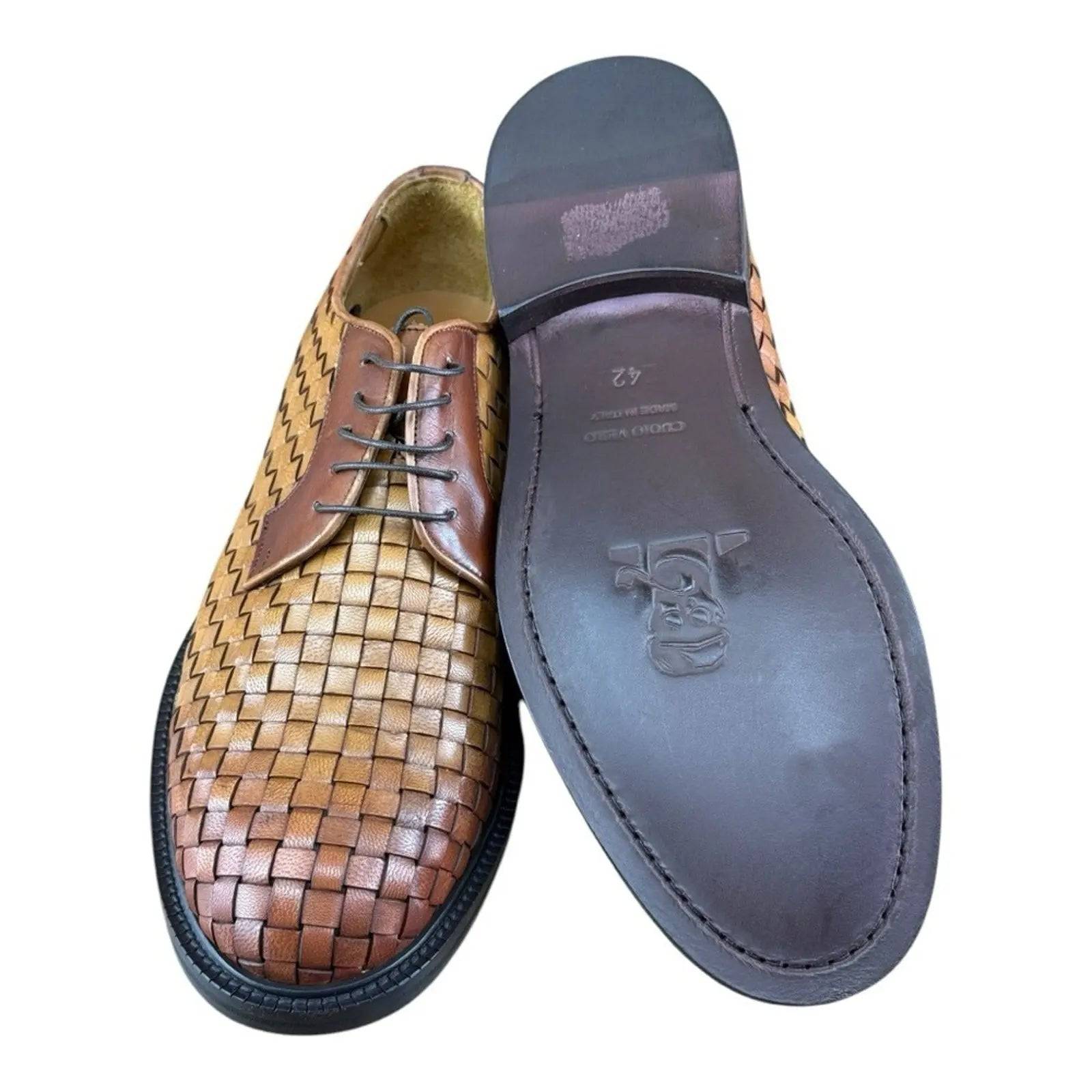 MR. COBBLER Luxury Square Brown Shoes Oxfords.