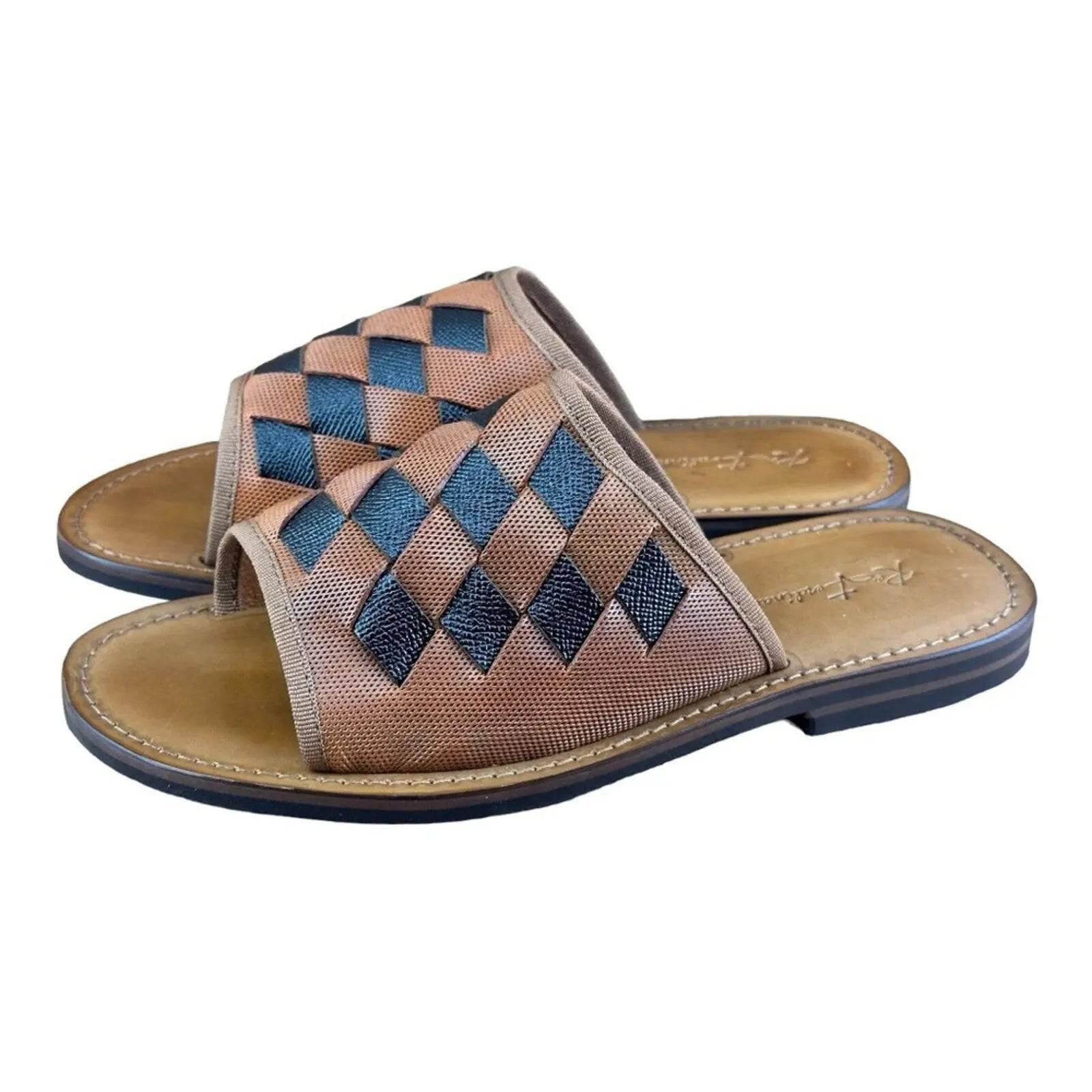 Re Ferdinando Men’s Blue Slides sandal.