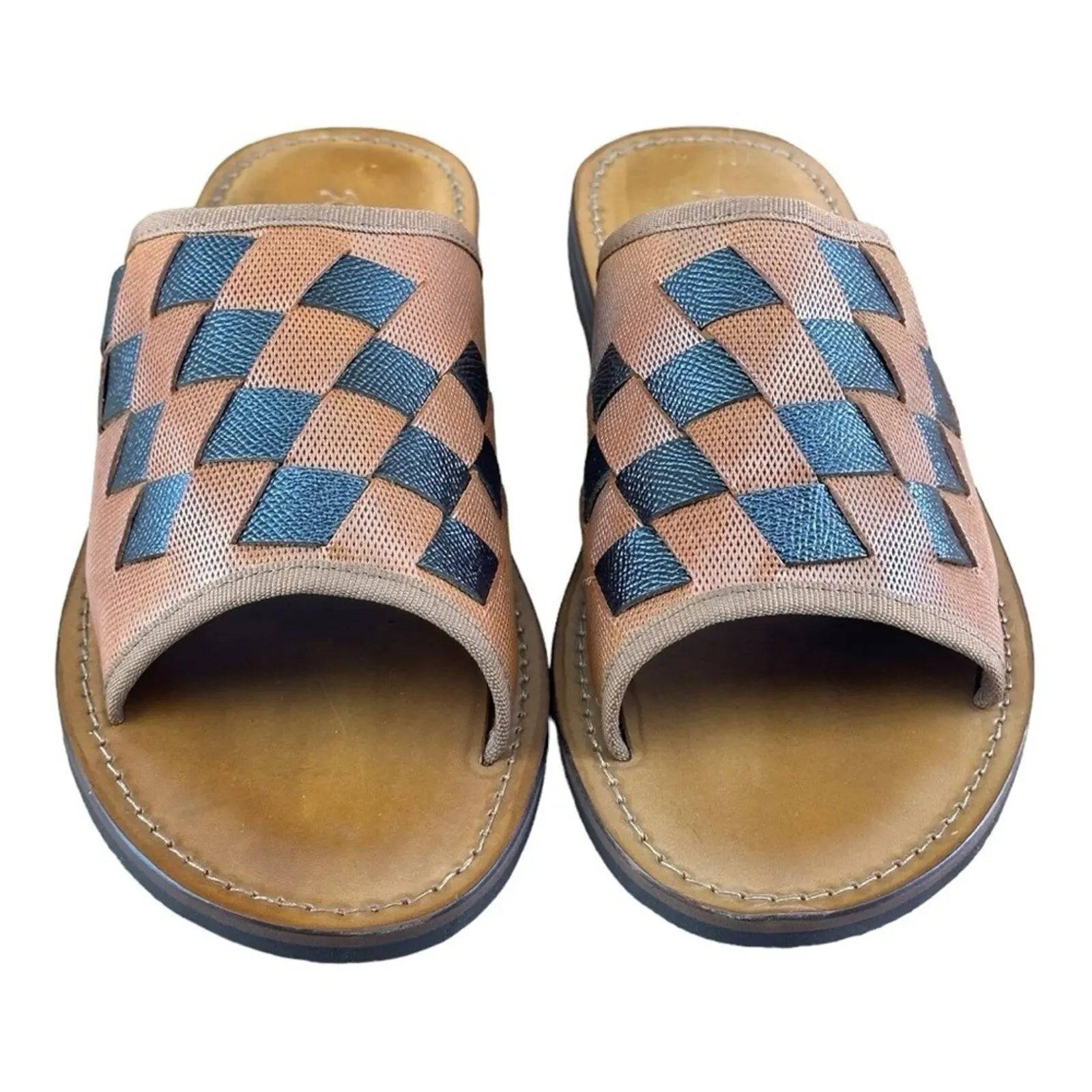 Re Ferdinando Men’s Blue Slides sandal.