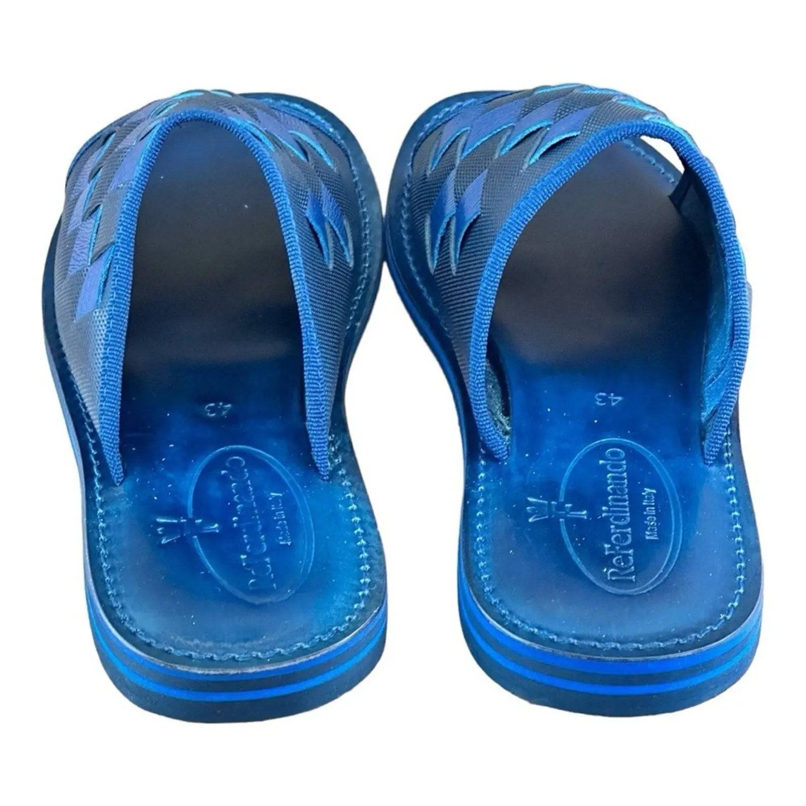 Re Ferdinando Men’s Blue Slides sandal.