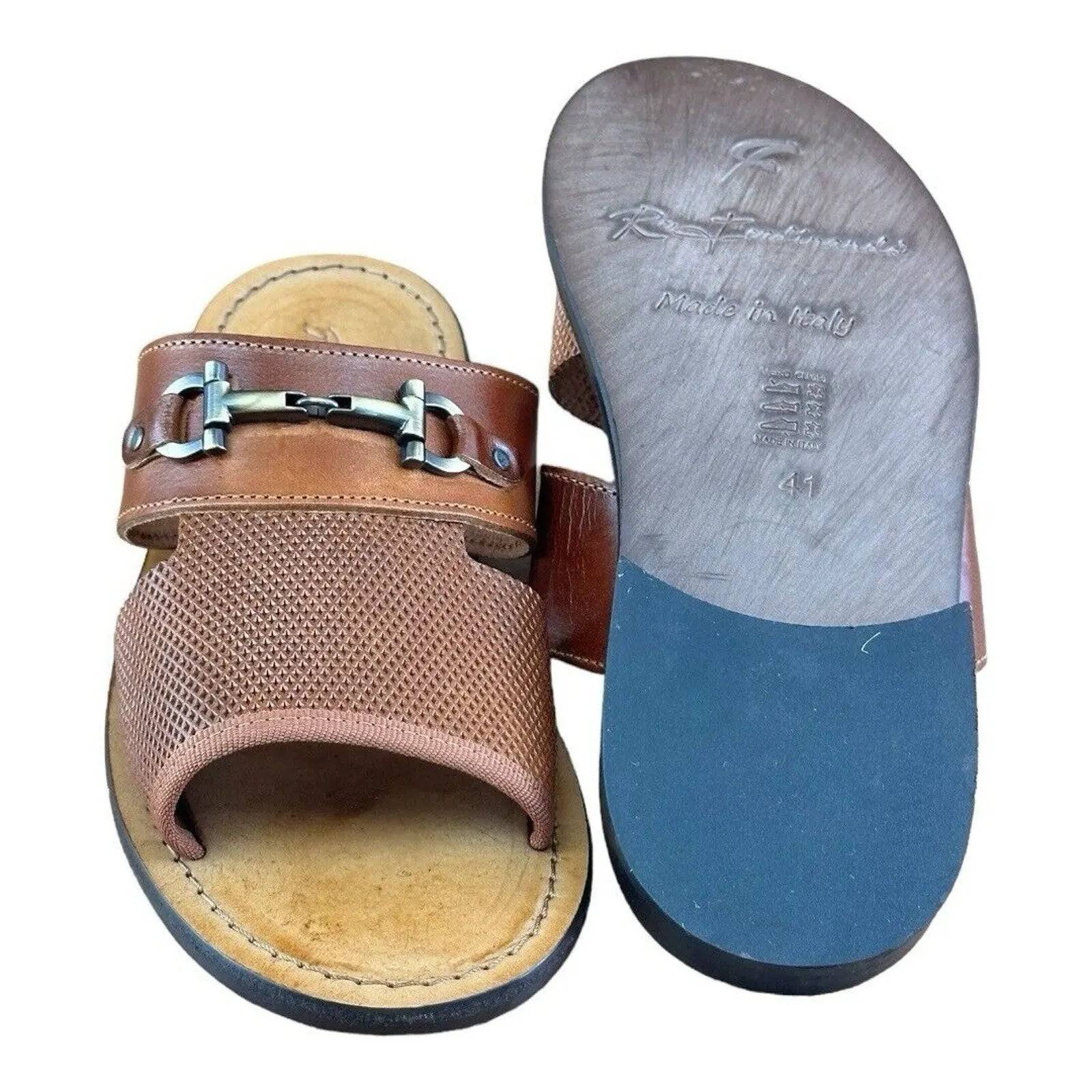 Re Ferdinando Men’s Brown Slides sandal.