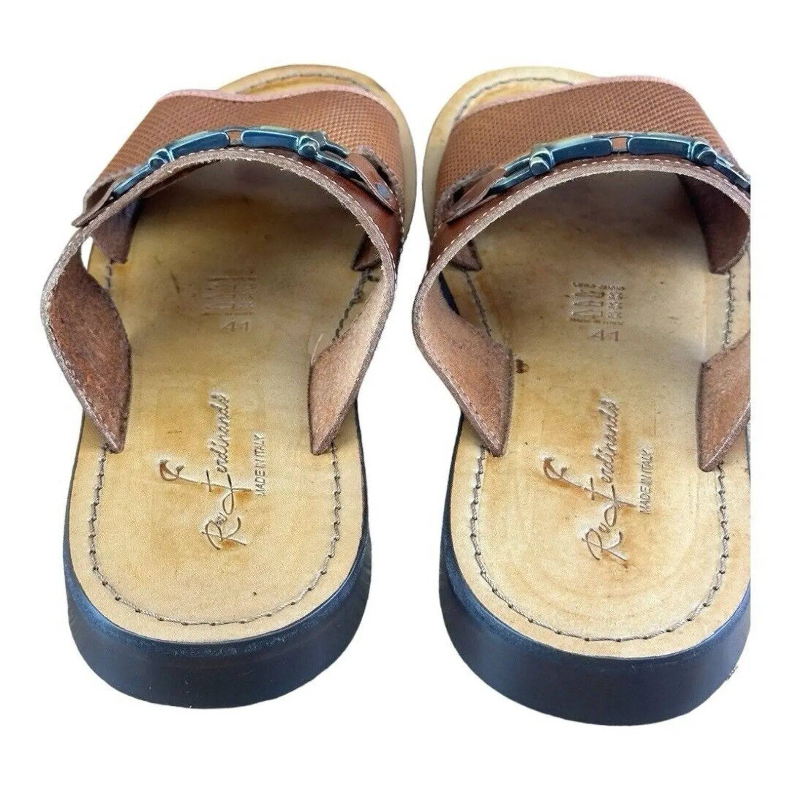 Re Ferdinando Men’s Brown Slides sandal.