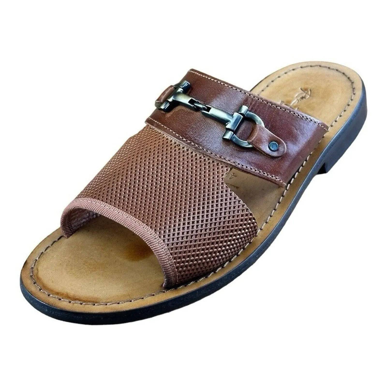 Re Ferdinando Men’s Brown Slides sandal.