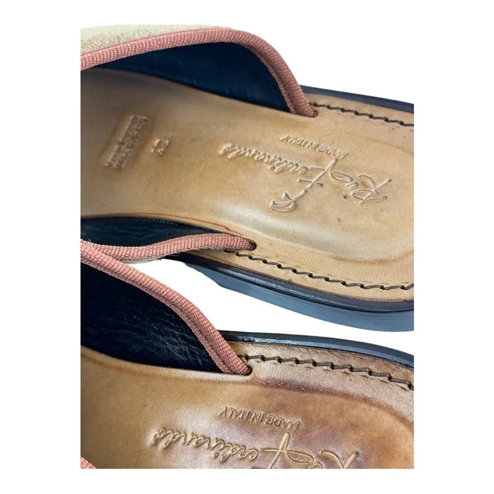 Re Ferdinando Vero Cuoio Slides Sandals.