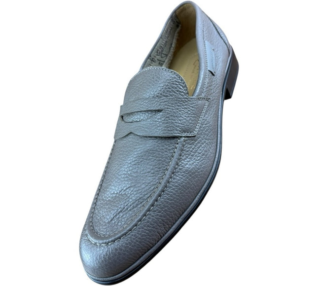 Galizio Torresi Men’s slip on Leather Gray  shoes penny loafers Size 8.5-9 42 EU.