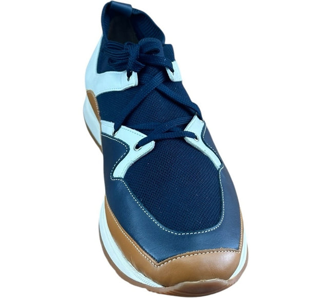 Galizio Torresi Men’s Designer blue  Leather Casual Sneakers size 9 42 EU.