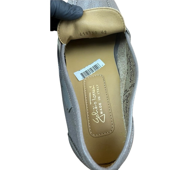 Galizio Torresi Men’s slip on Leather Gray  shoes penny loafers Size 8.5-9 42 EU.