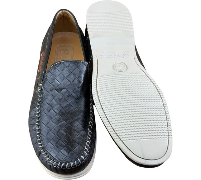 Galizio Torresi Men’s slip on Leather  navy Blue shoes loafers Size 8.5-9|42 EU.