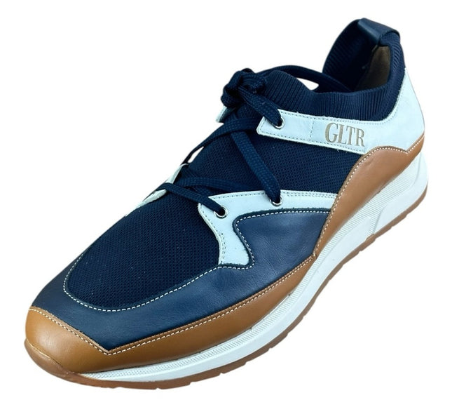Galizio Torresi Men’s Designer blue  Leather Casual Sneakers size 9 42 EU.