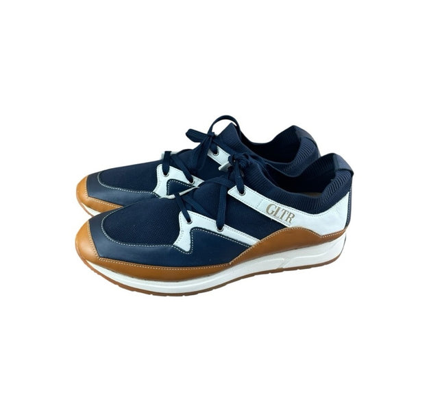Galizio Torresi Men’s Designer blue  Leather Casual Sneakers size 9 42 EU.